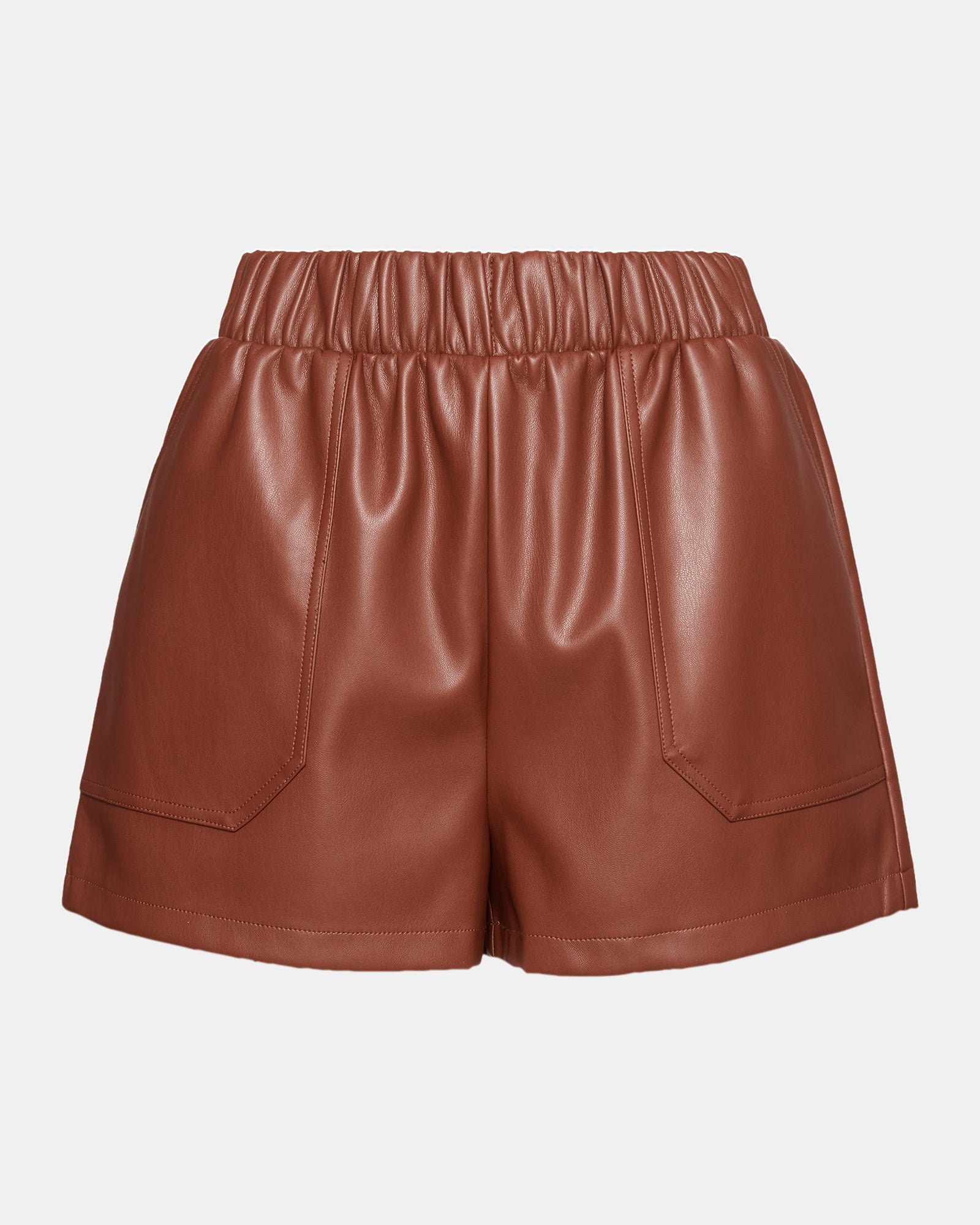 FAUX THE RECORD SHORT COGNAC-Cool A Warm