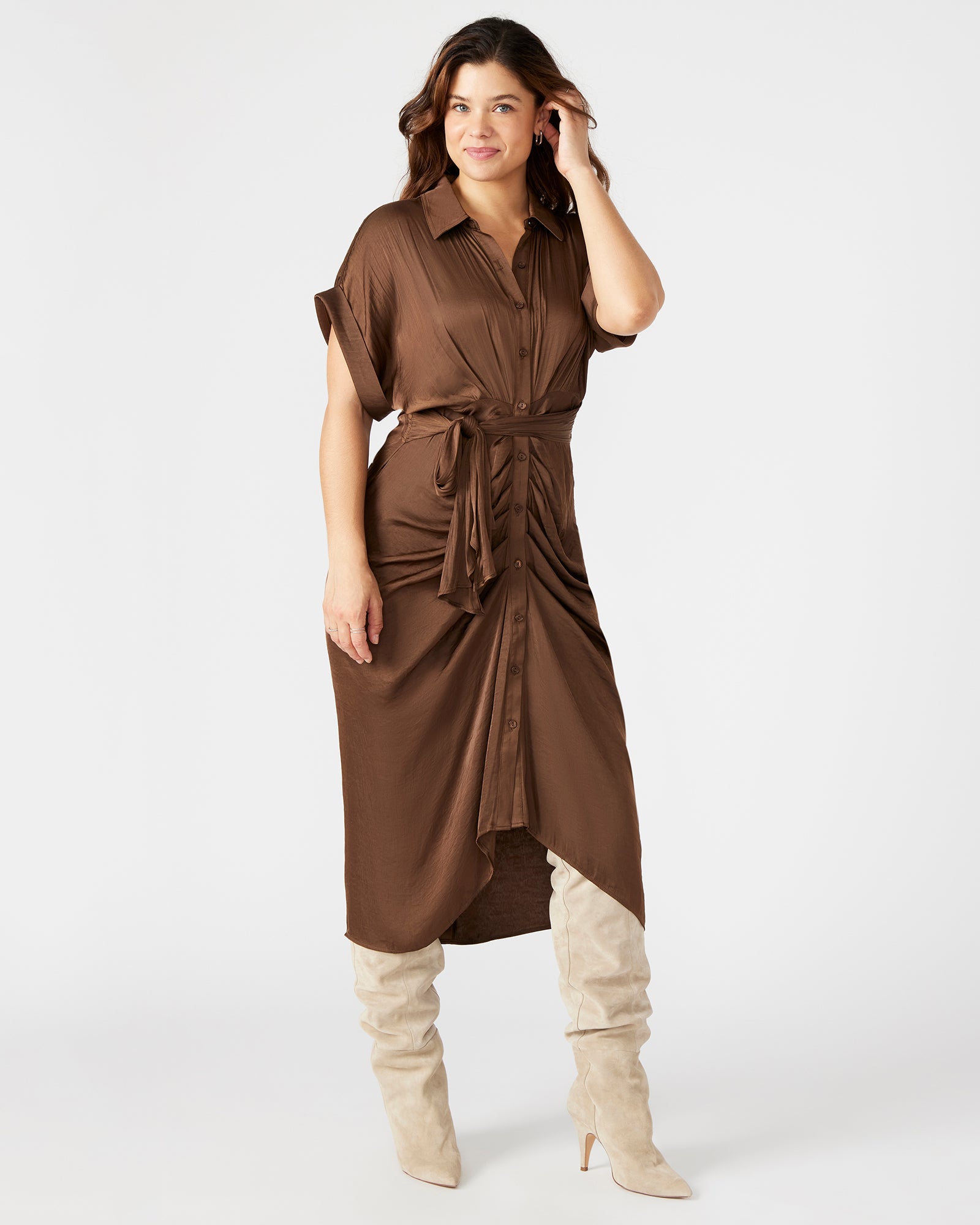 TORI DRESS CHOCOLATE-Cool A Warm