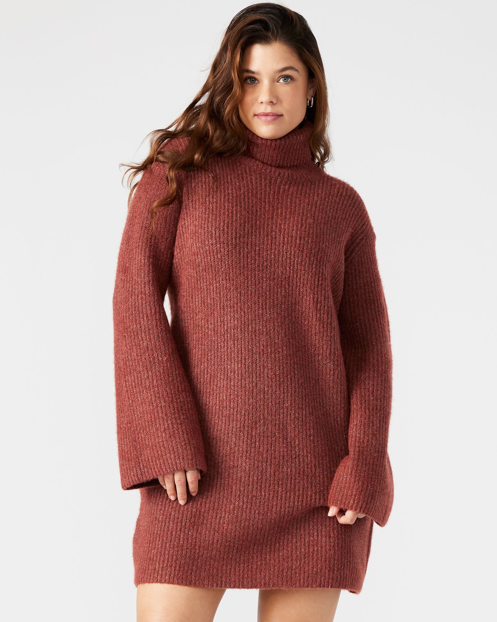 ABBIE SWEATER DRESS RUST-Cool A Warm