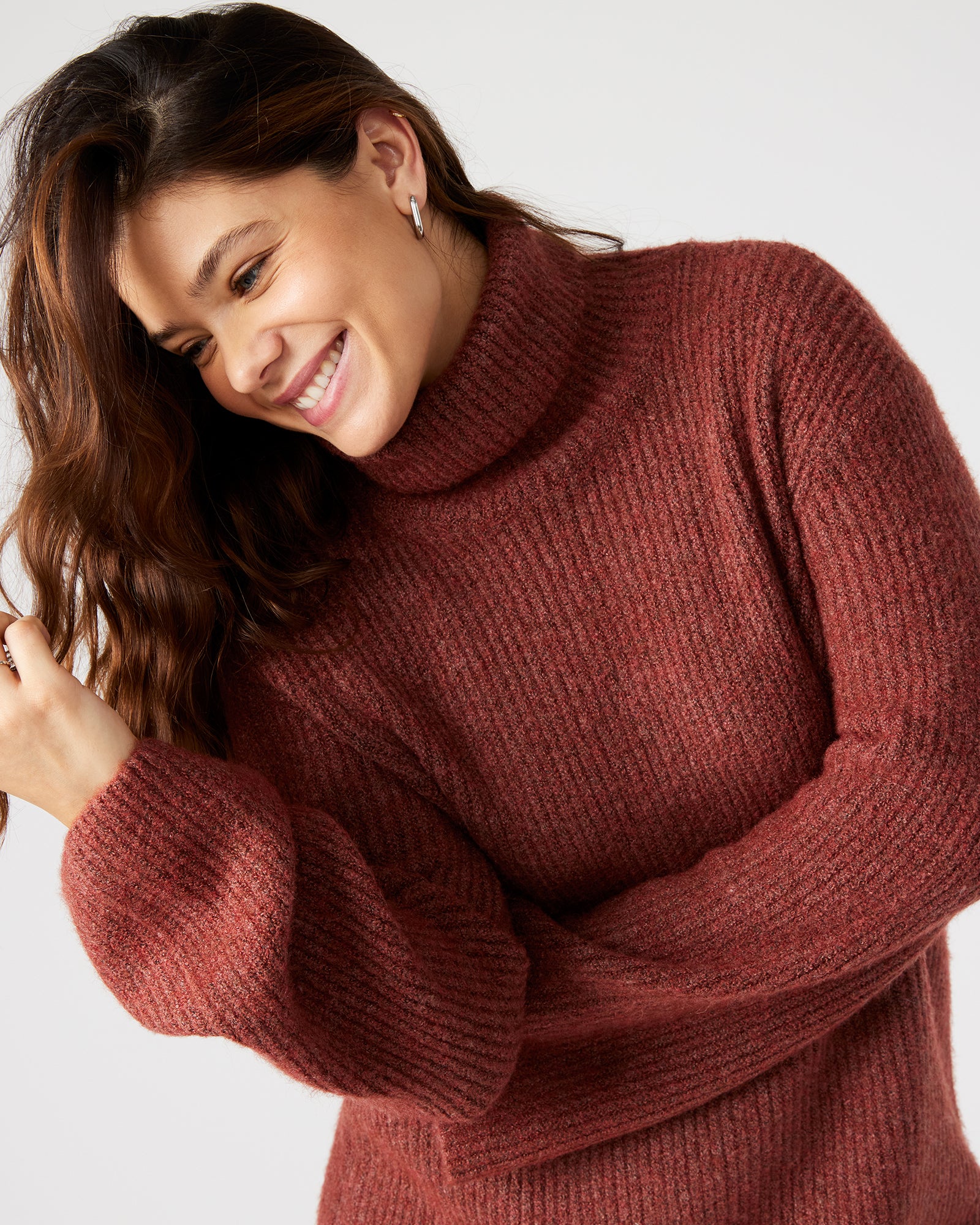 ABBIE SWEATER DRESS RUST-Cool A Warm