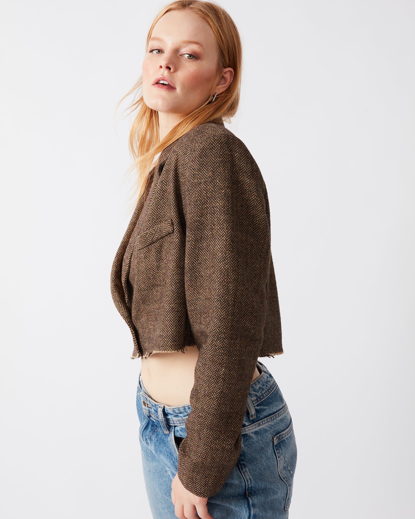 RUPI CROPPED BLAZER BROWN-Cool A Warm