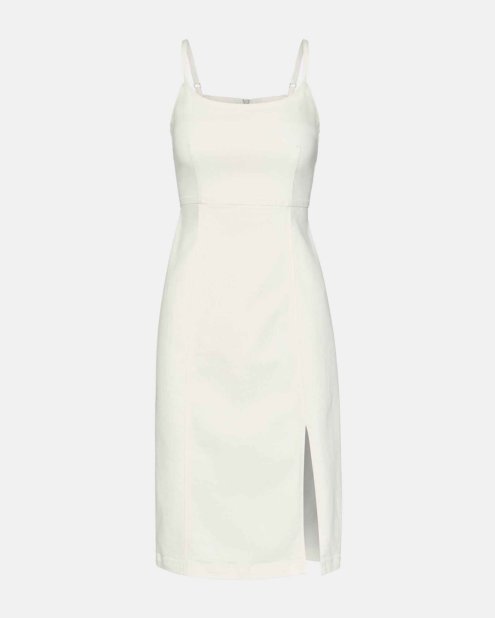 GISELLE DENIM DRESS WHITE-Cool A Warm