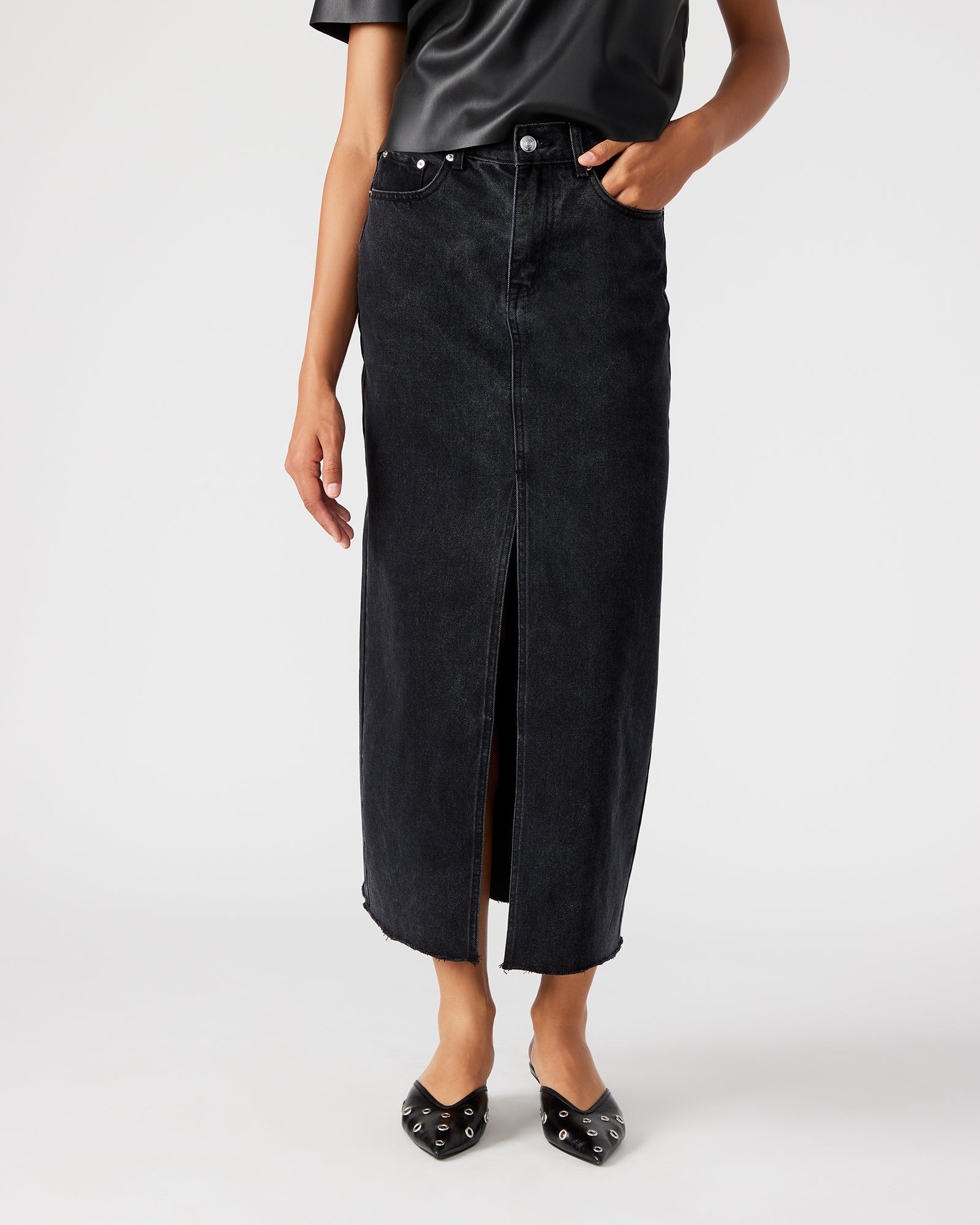 AVANI DENIM SKIRT BLACK-Cool A Warm