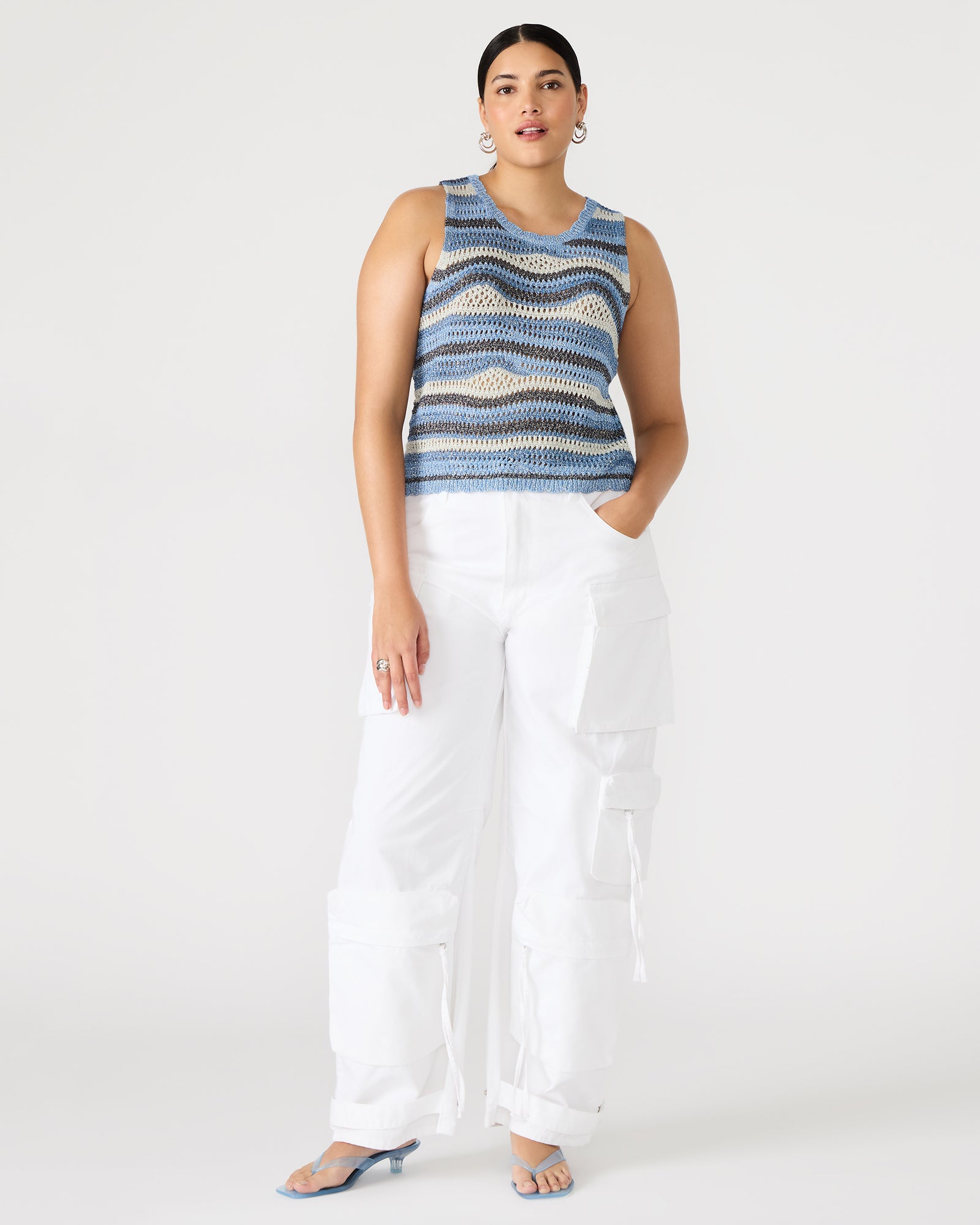 HANNAH TOP BLUE MULTI-Cool A Warm