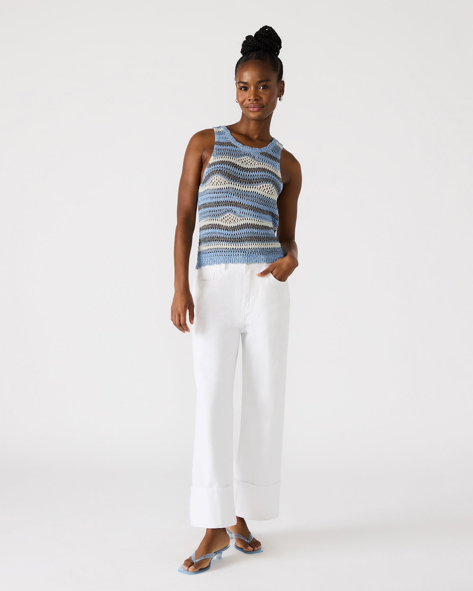 HANNAH TOP BLUE MULTI-Cool A Warm