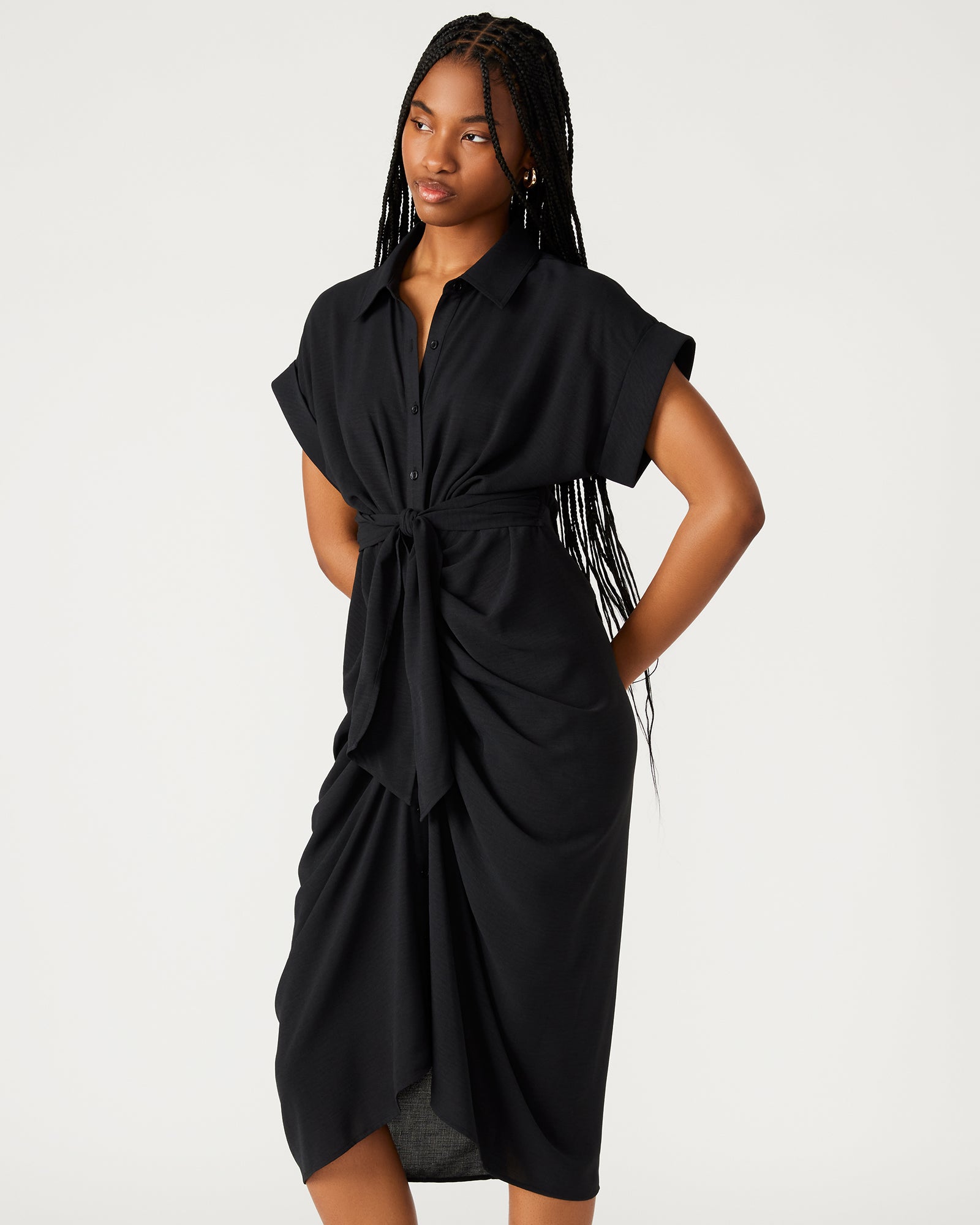 TORI KNIT DRESS BLACK-Cool A Warm