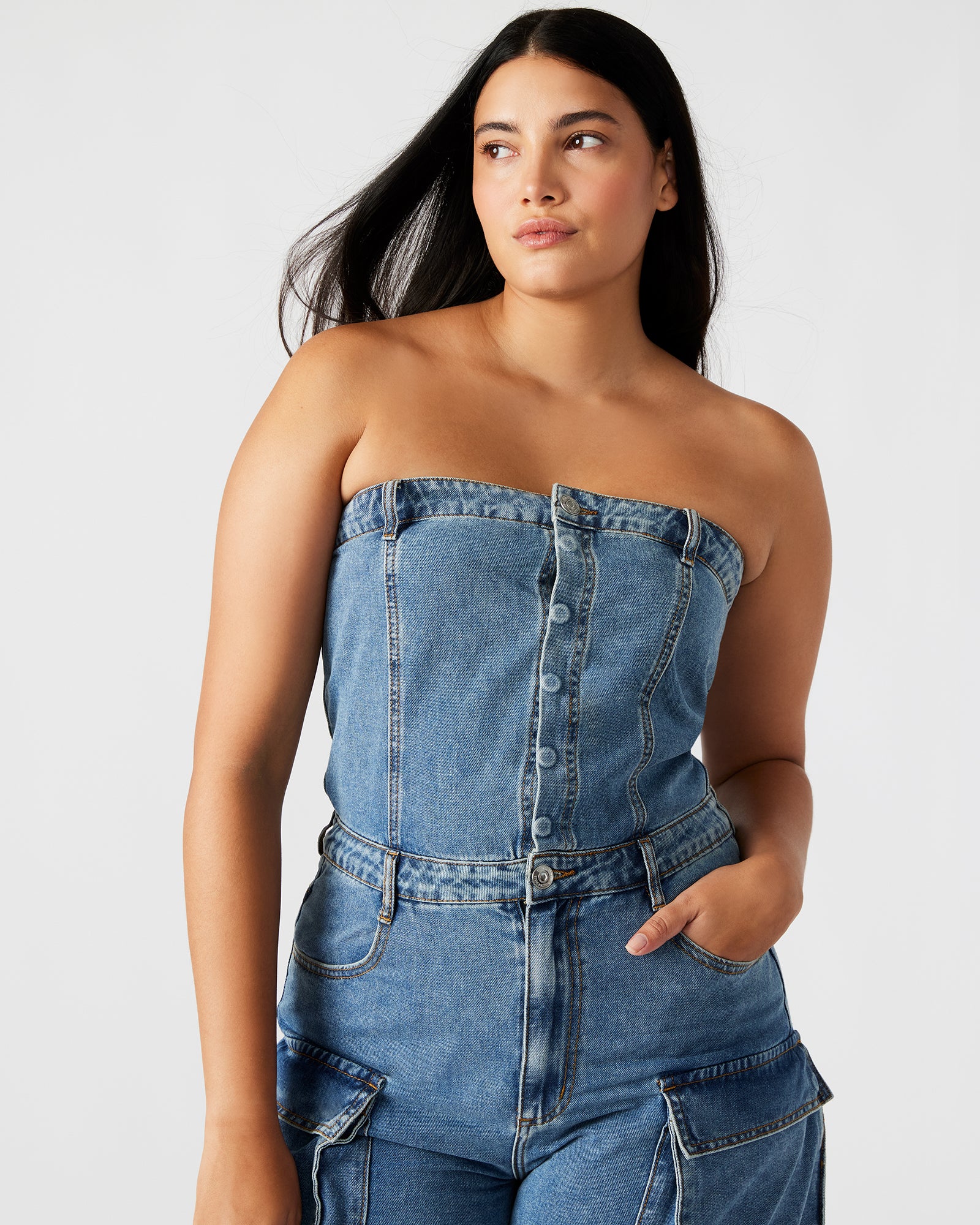 DUO DENIM JUMPSUIT-Cool A Warm