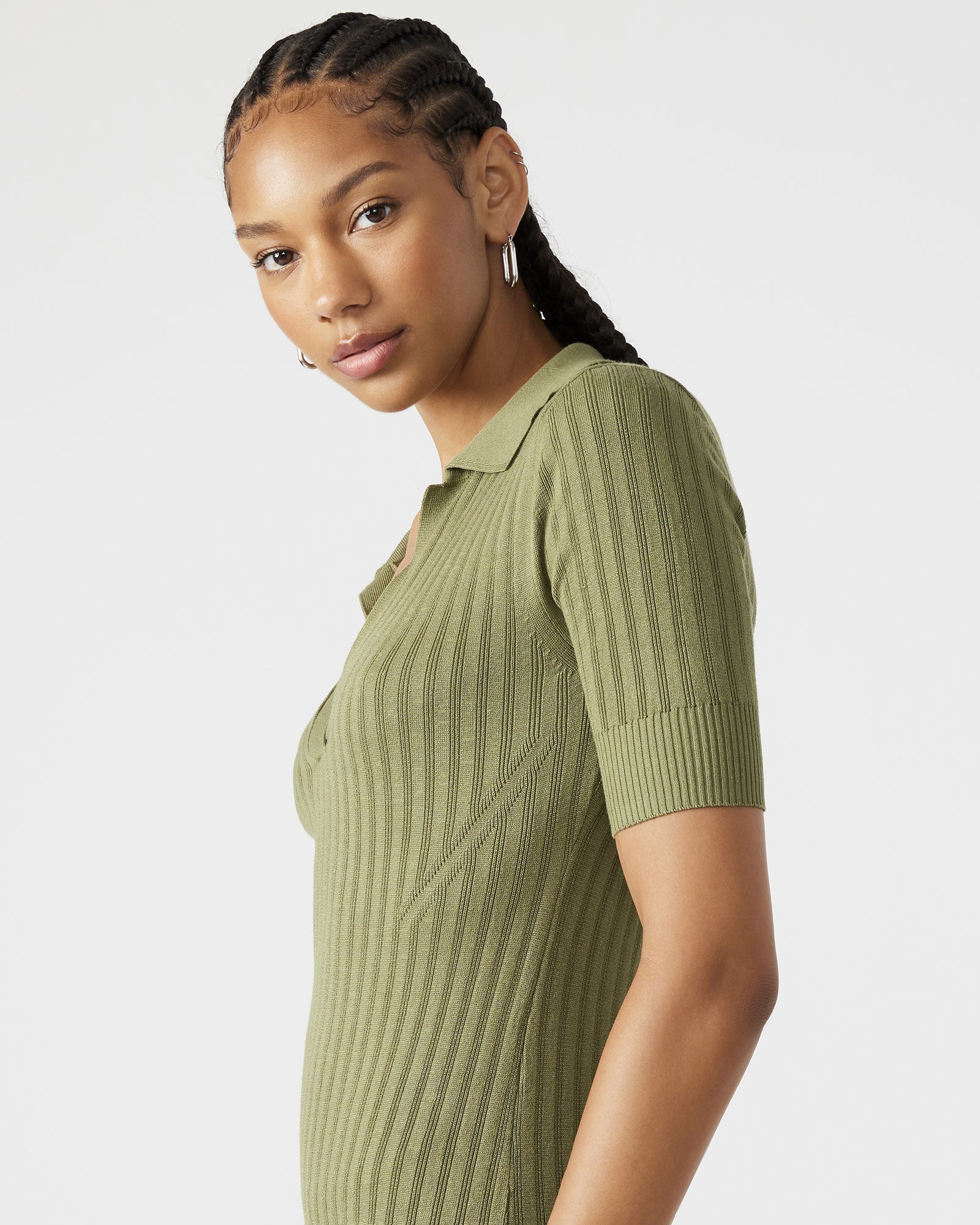 LINDY DRESS OLIVE-Cool A Warm