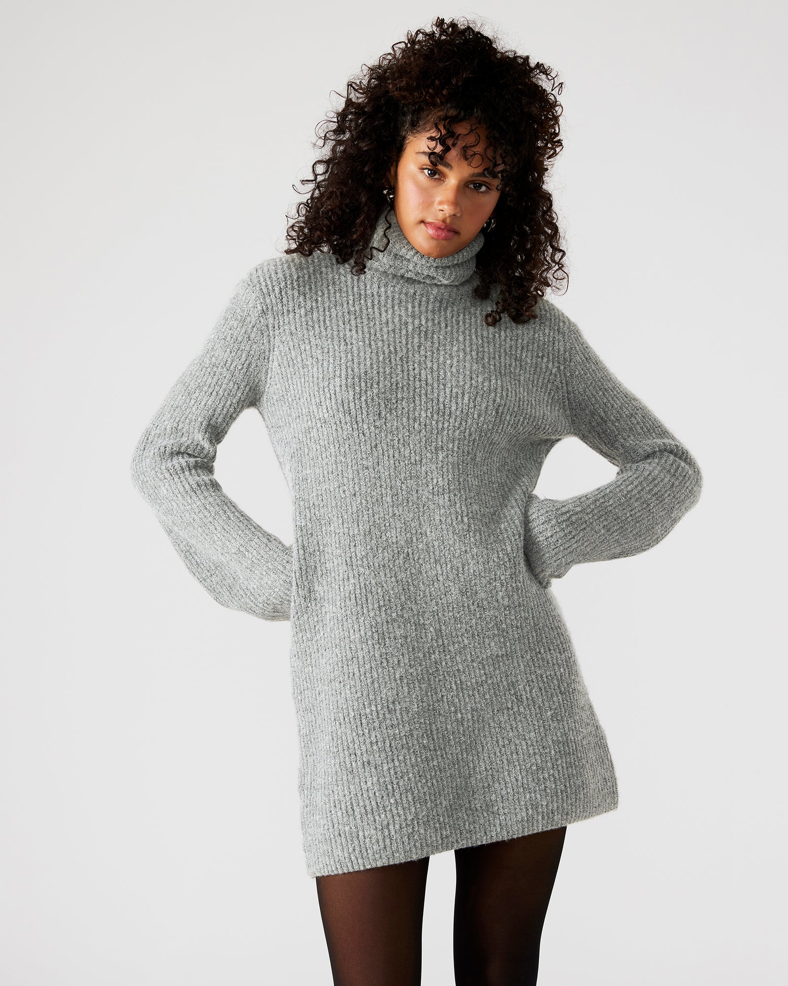 ABBIE SWEATER DRESS GREY-Cool A Warm