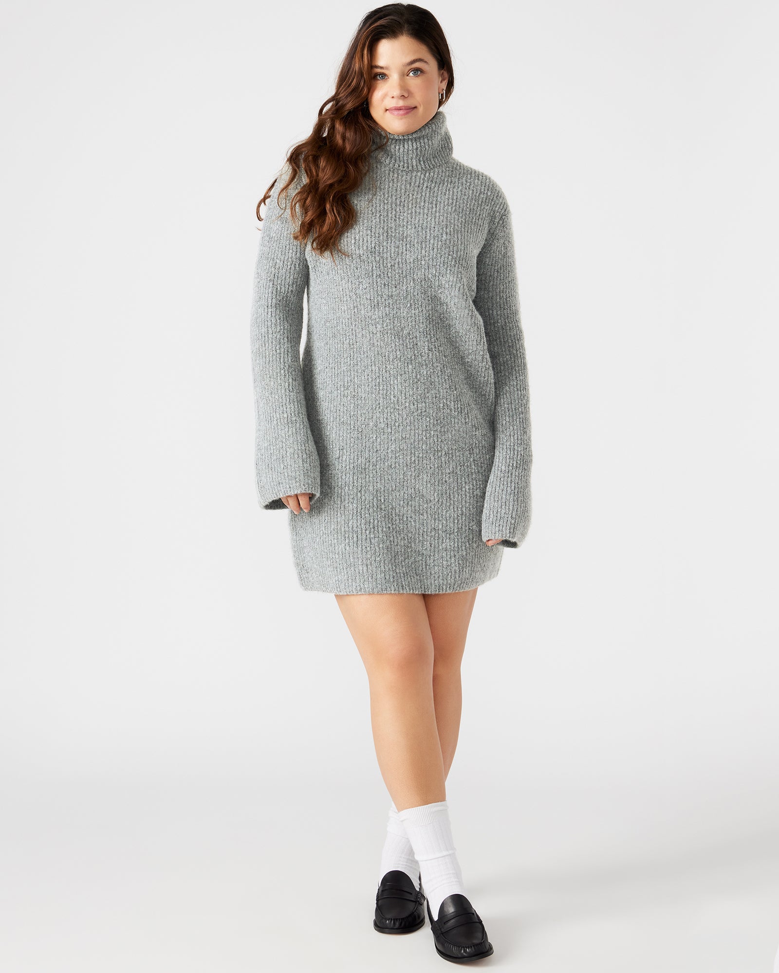ABBIE SWEATER DRESS GREY-Cool A Warm