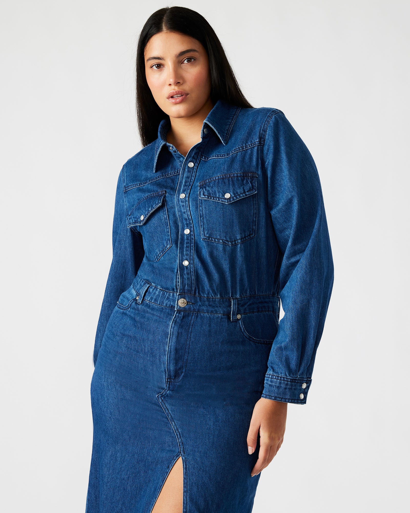 DAKODA DENIM DRESS-Cool A Warm