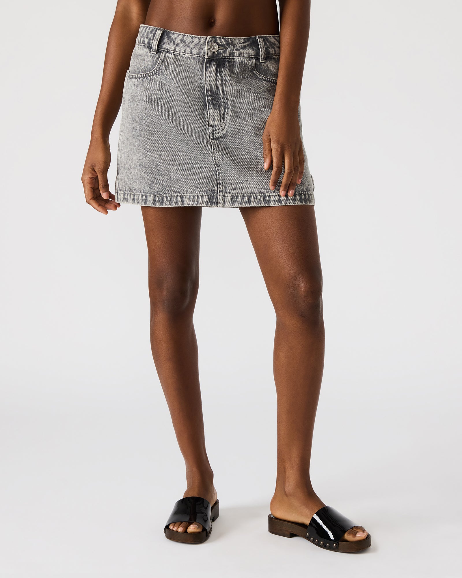 ABACO DENIM SKIRT LIGHT GREY-Cool A Warm