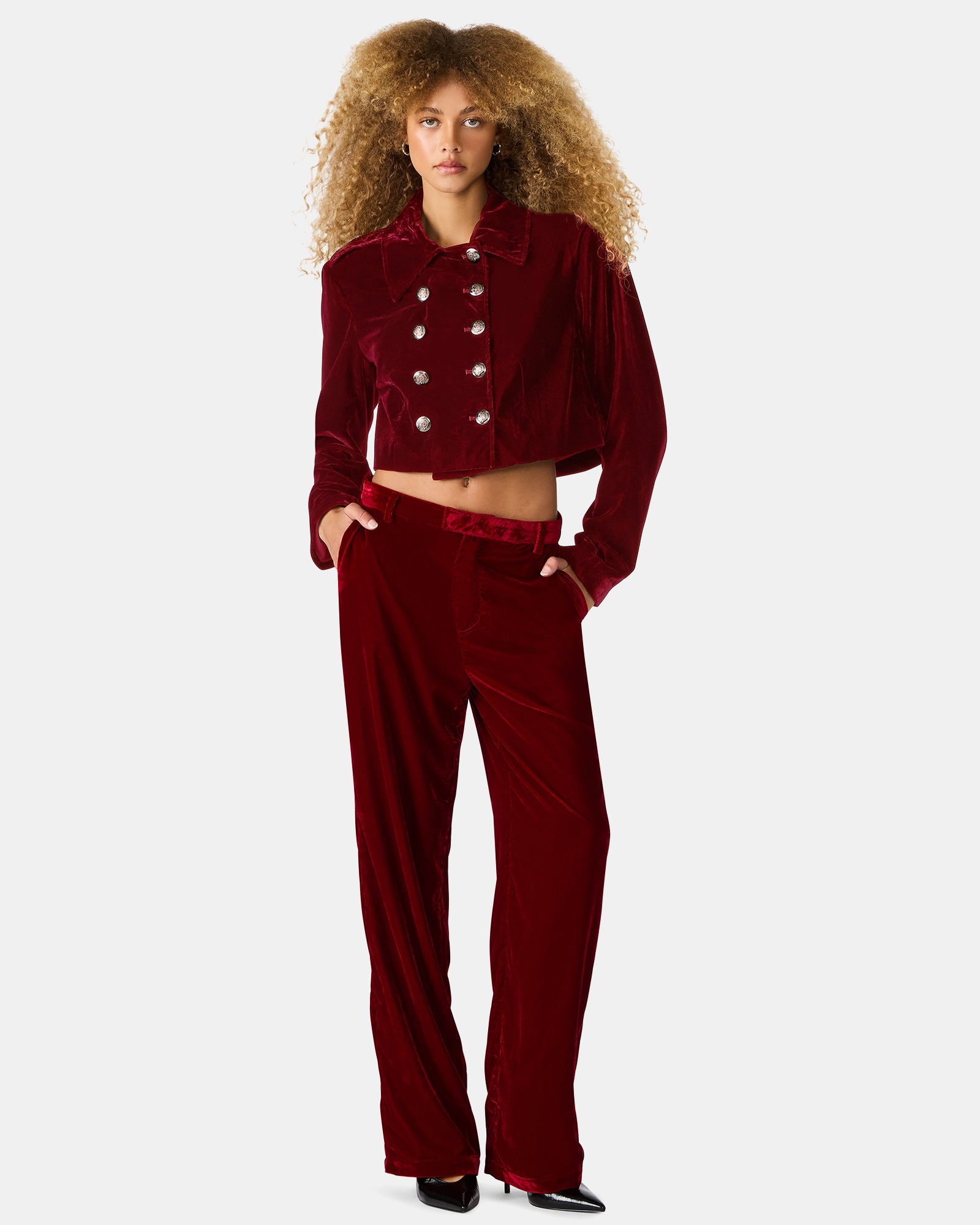 TONIA BLAZER RED VELVET-Cool A Warm