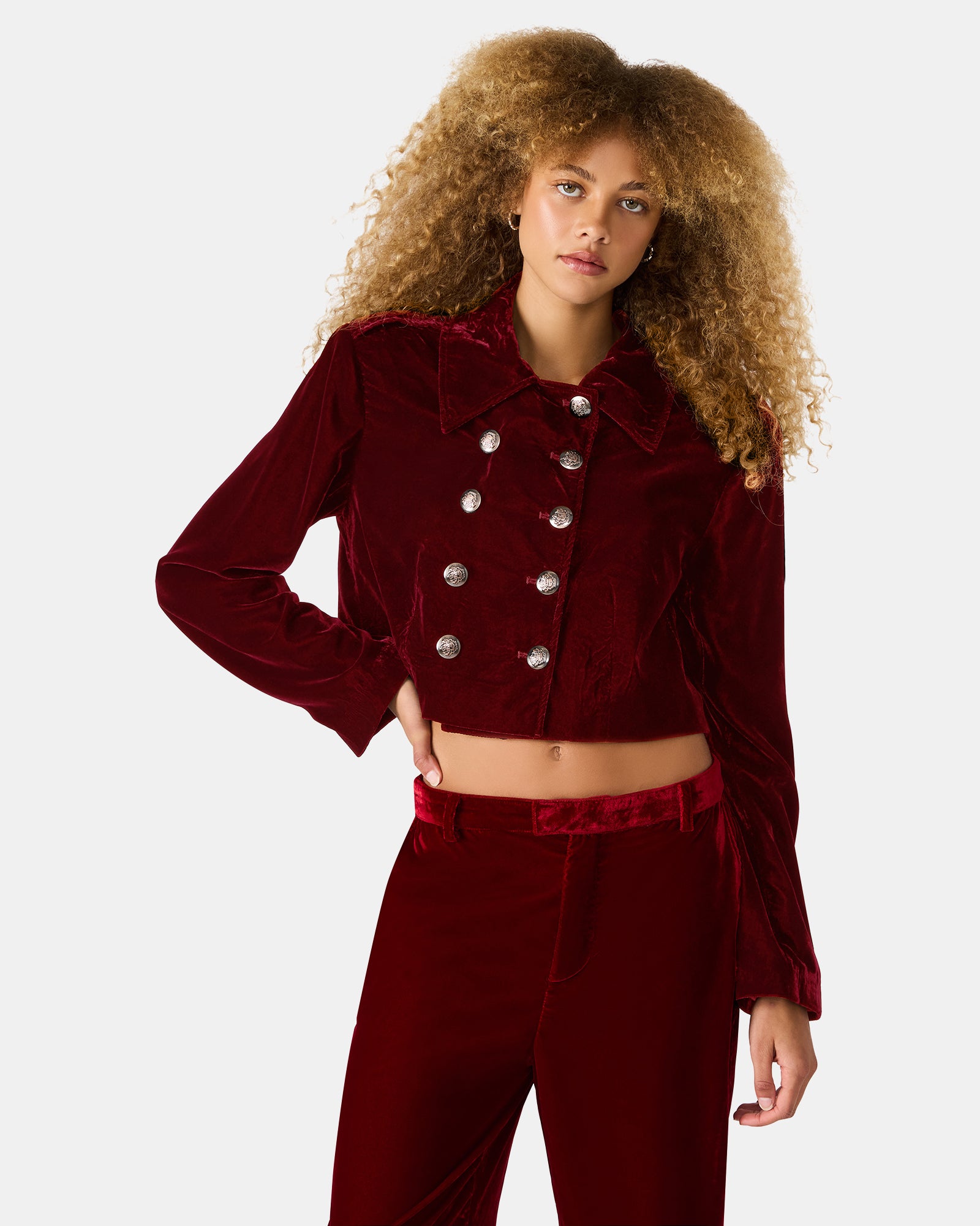 TONIA BLAZER RED VELVET-Cool A Warm