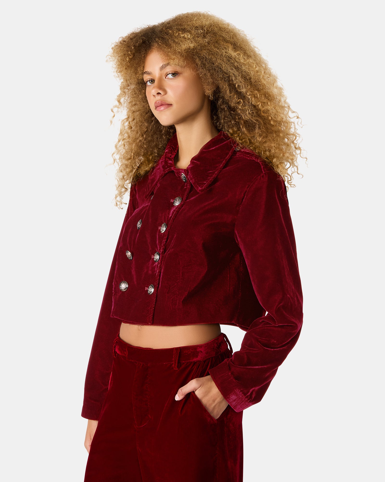 TONIA BLAZER RED VELVET-Cool A Warm