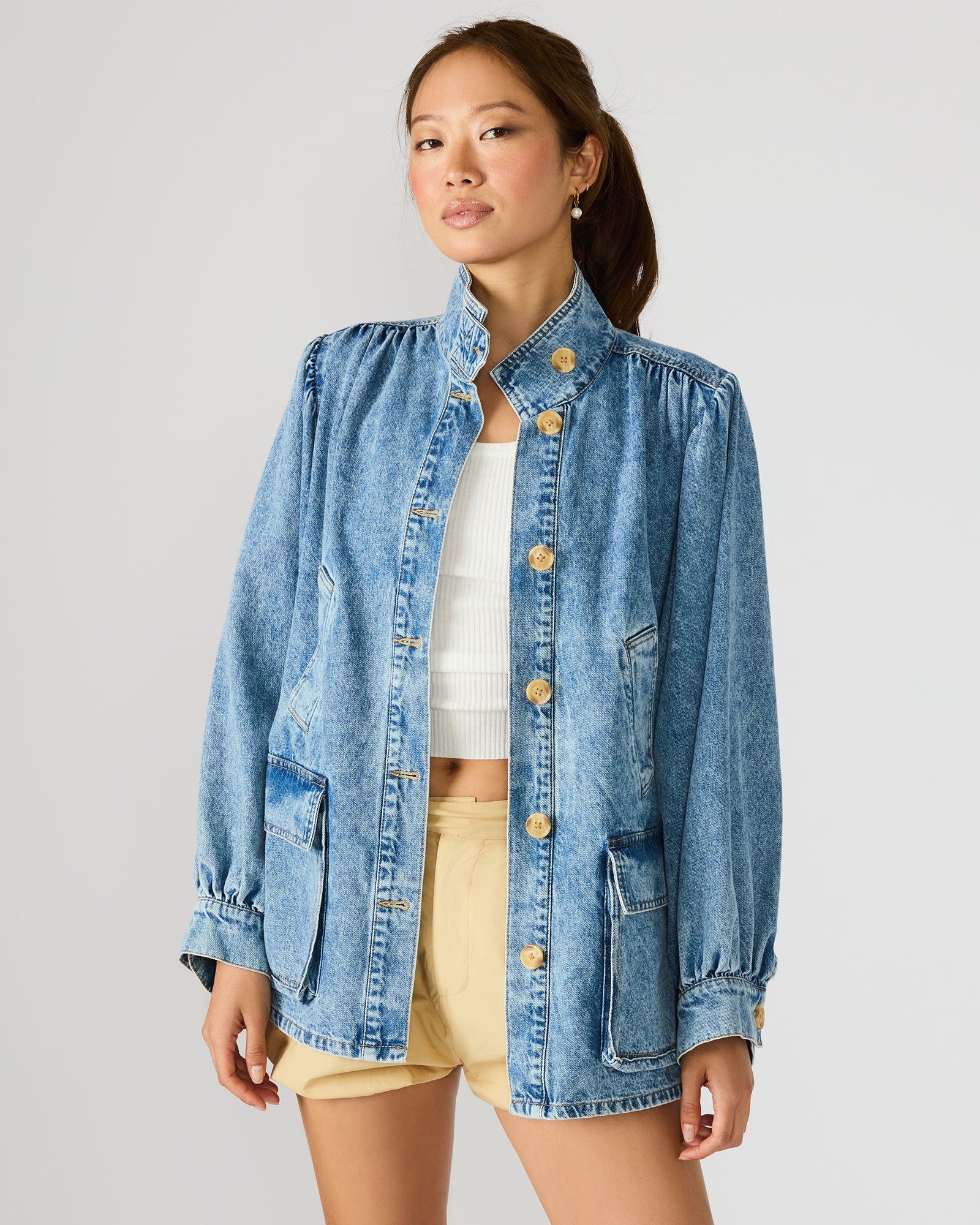 MARCELINE DENIM JACKET FOREVER BLUE-Cool A Warm