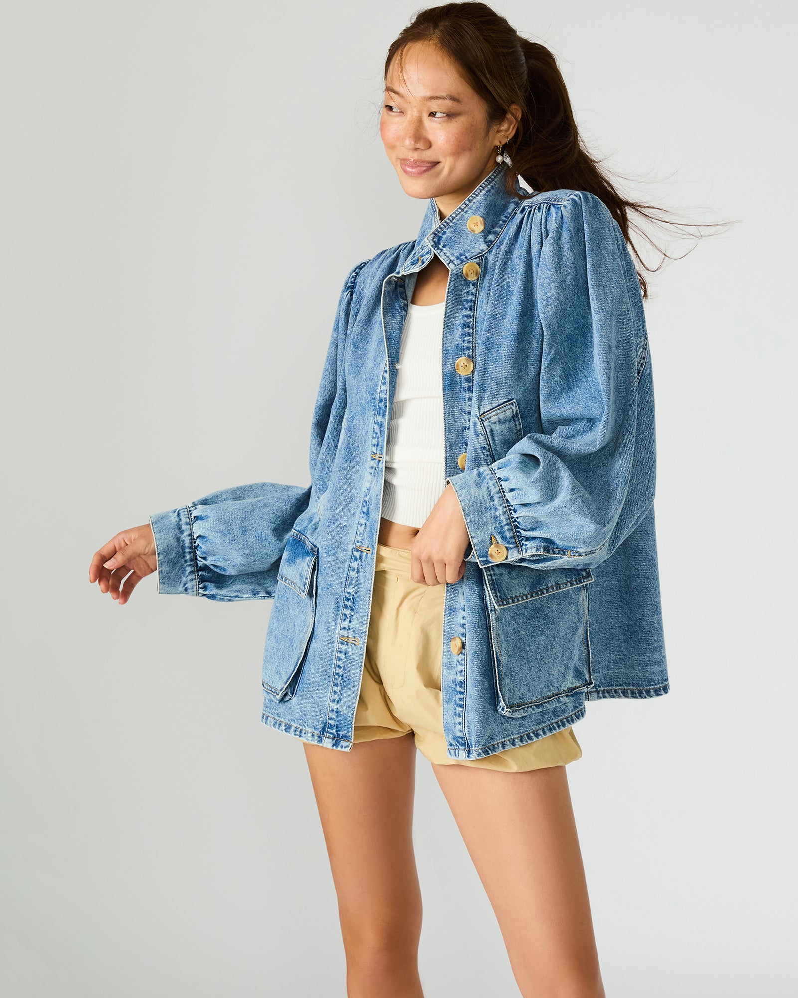 MARCELINE DENIM JACKET FOREVER BLUE-Cool A Warm