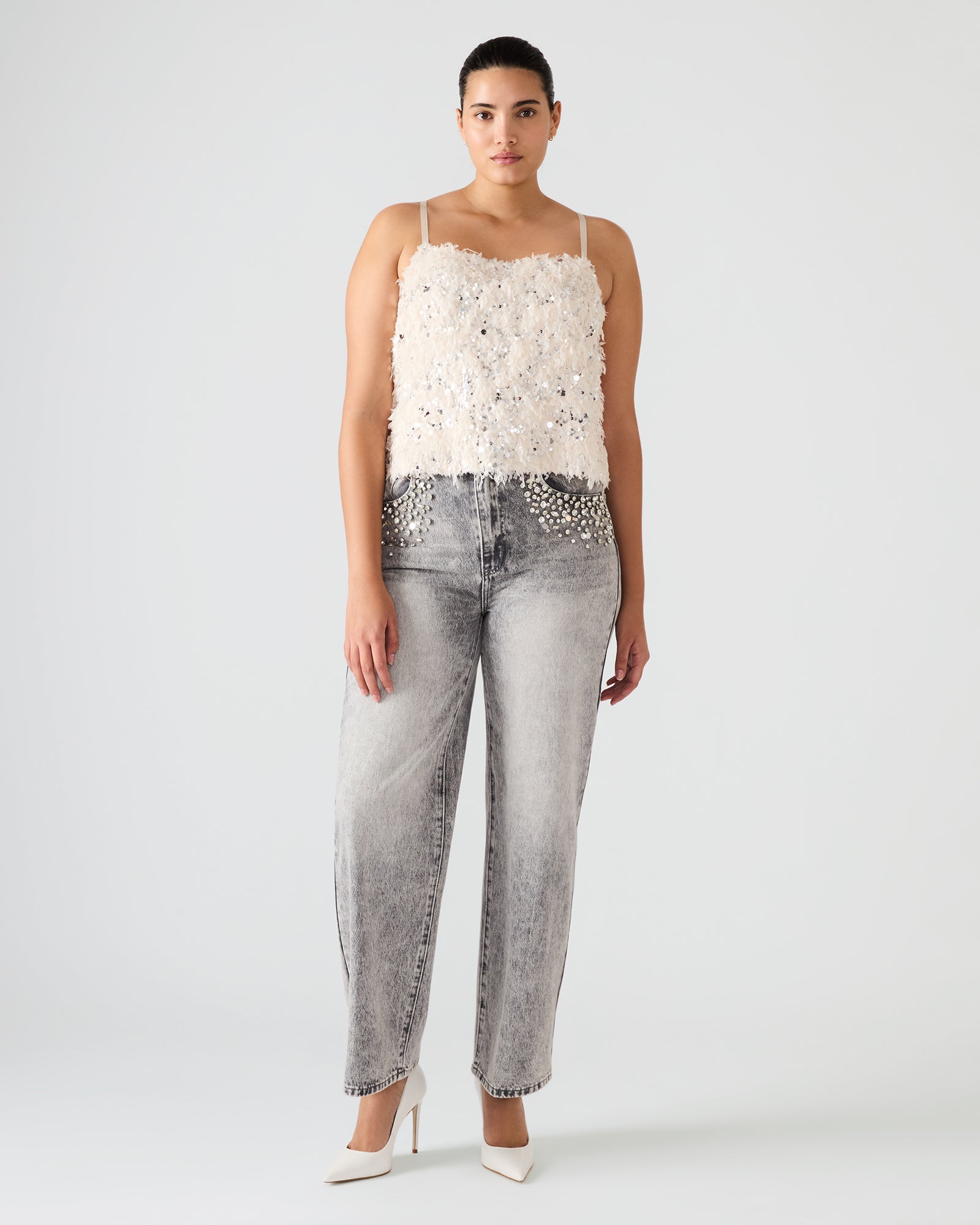 BLAKELYN FEATHER TOP IVORY-Cool A Warm