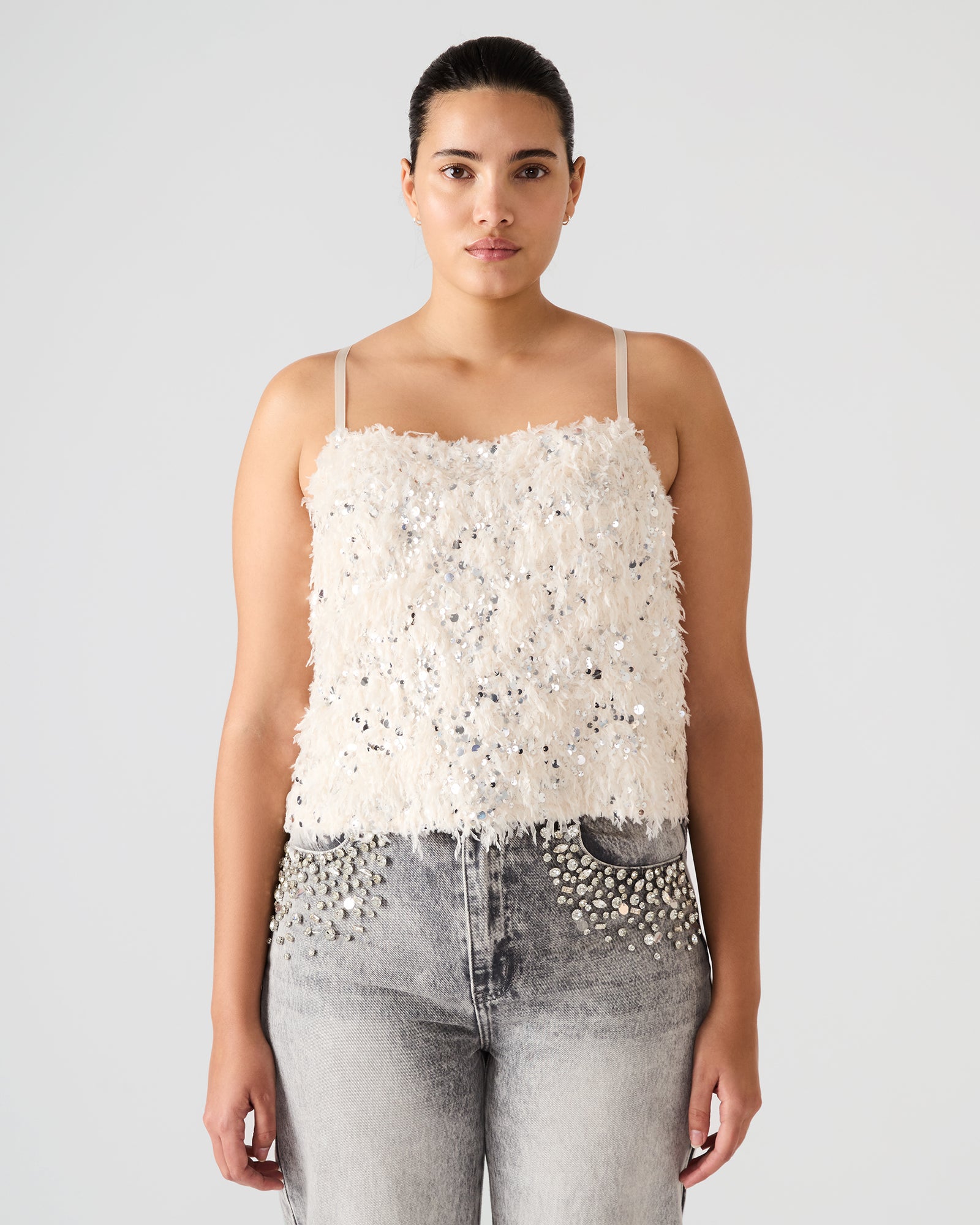 BLAKELYN FEATHER TOP IVORY-Cool A Warm