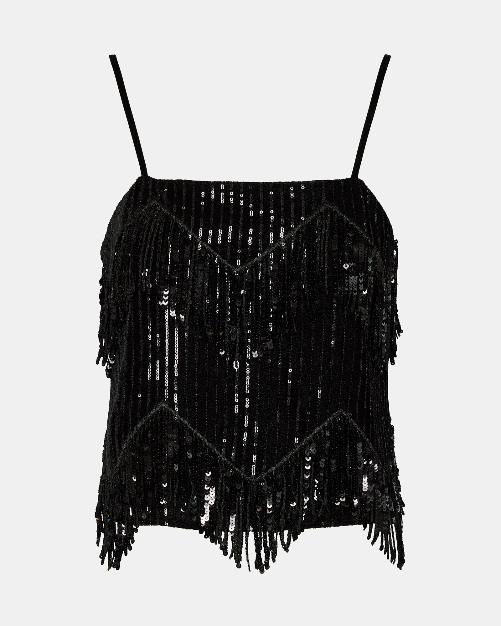 BLAKELYN SEQUIN TOP BLACK-Cool A Warm