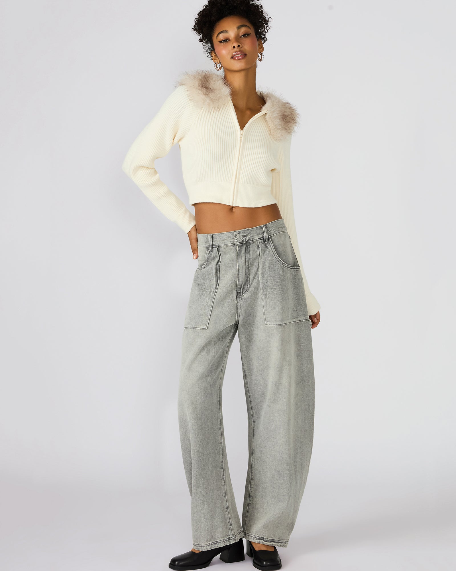 LYSIA SWEATER JACKET CREAM-Cool A Warm