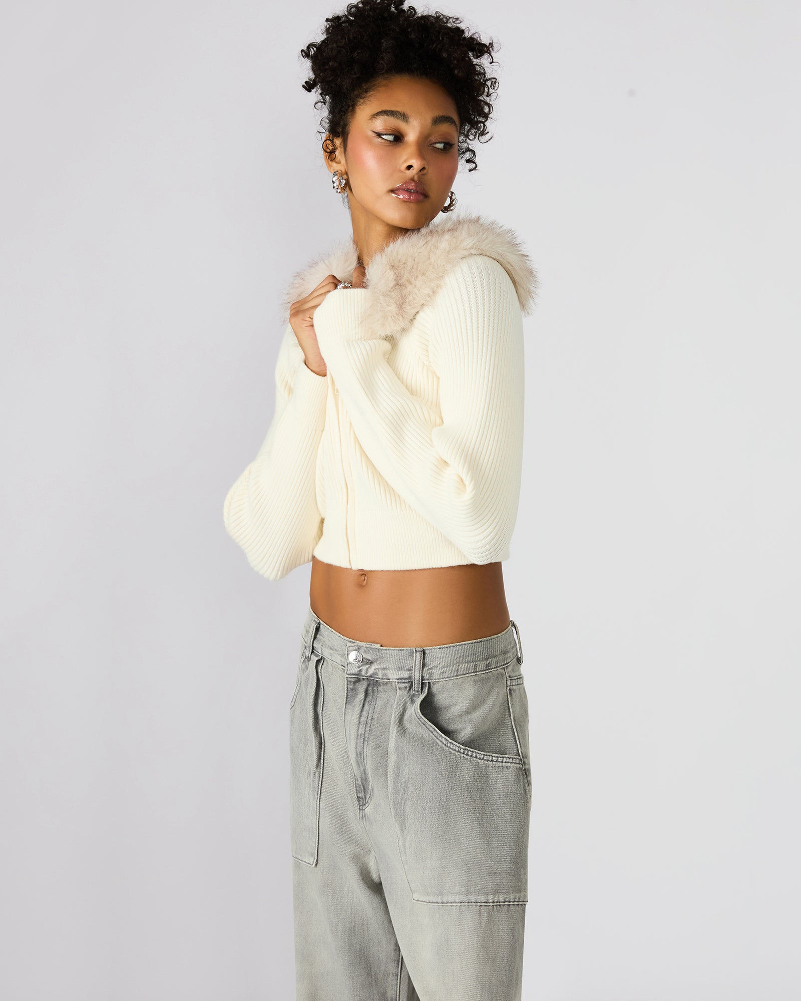 LYSIA SWEATER JACKET CREAM-Cool A Warm