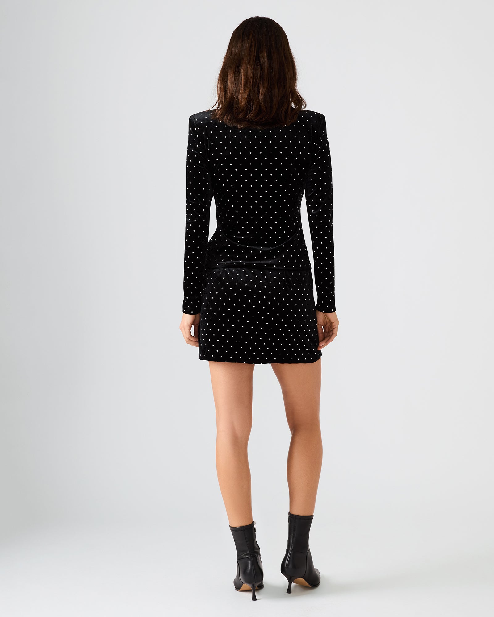 CINDI STUDDED VELVET SKIRT BLACK-Cool A Warm