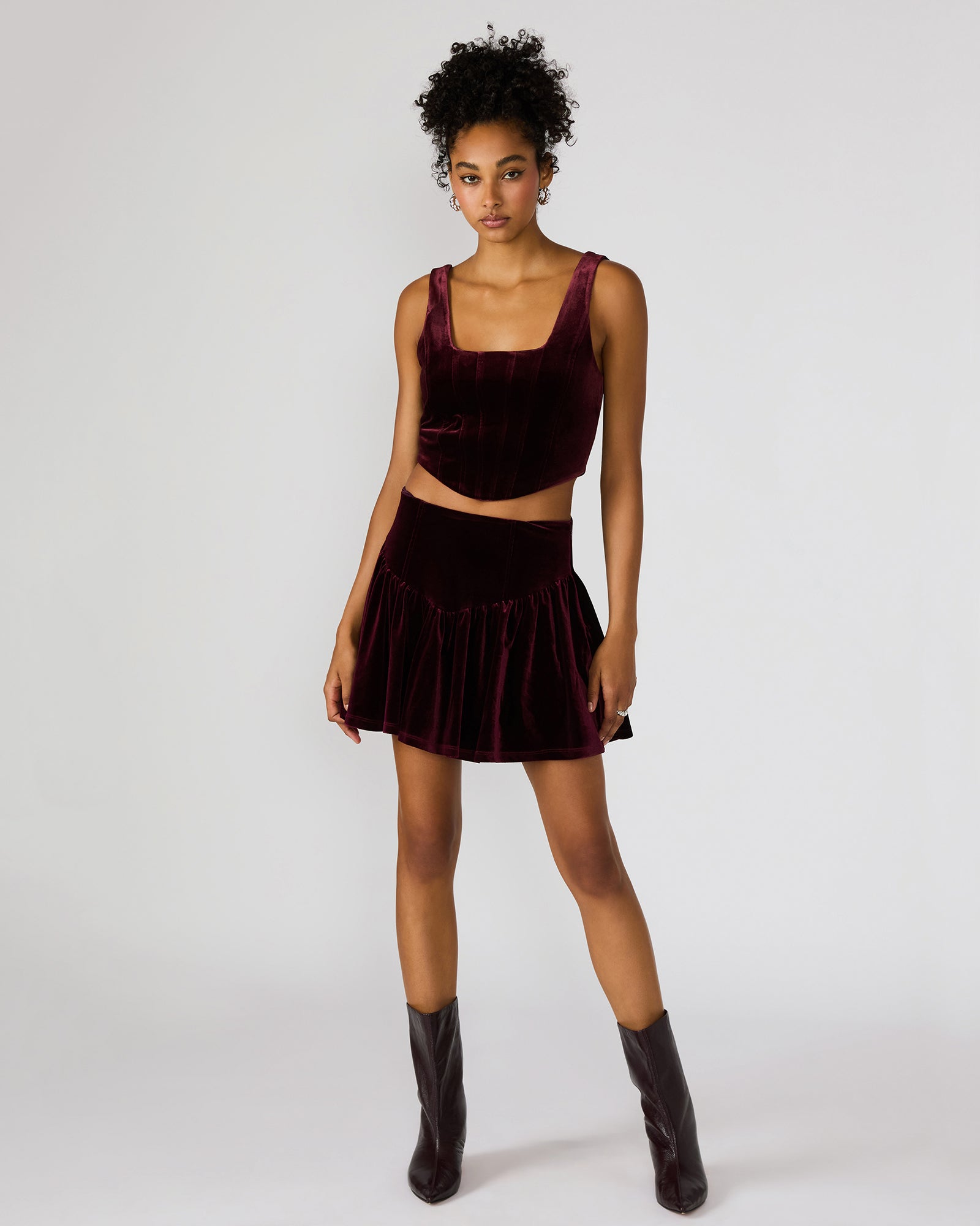 JAYLA SKIRT WINE-Cool A Warm