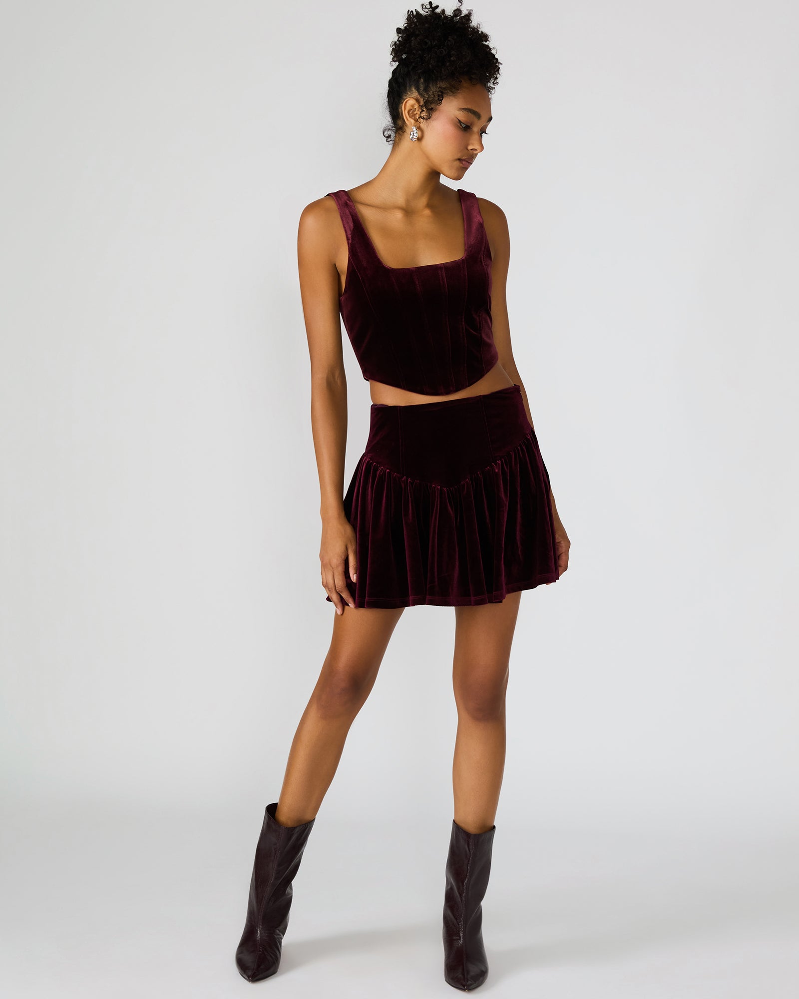JAYLA SKIRT WINE-Cool A Warm
