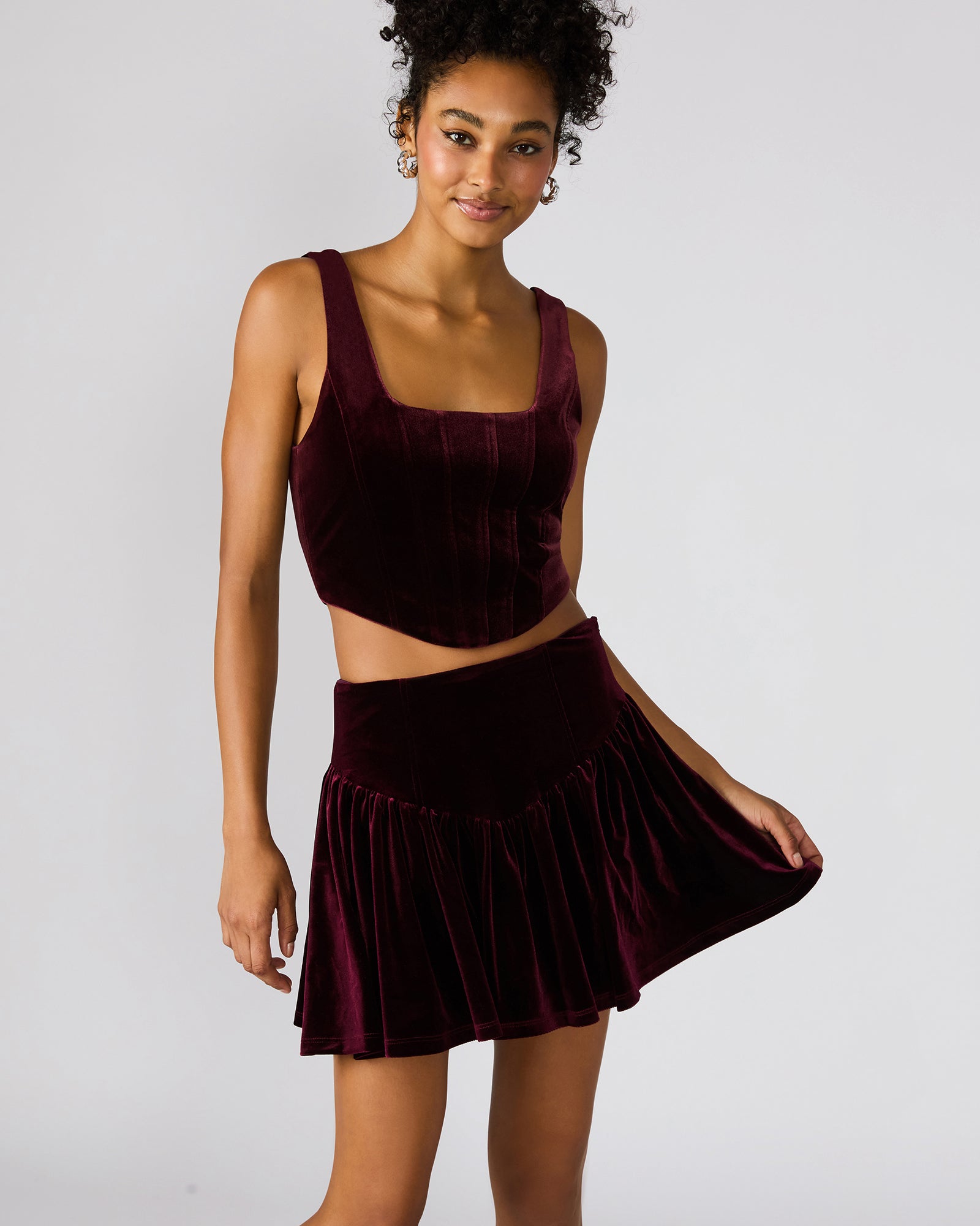 JAYLA SKIRT WINE-Cool A Warm