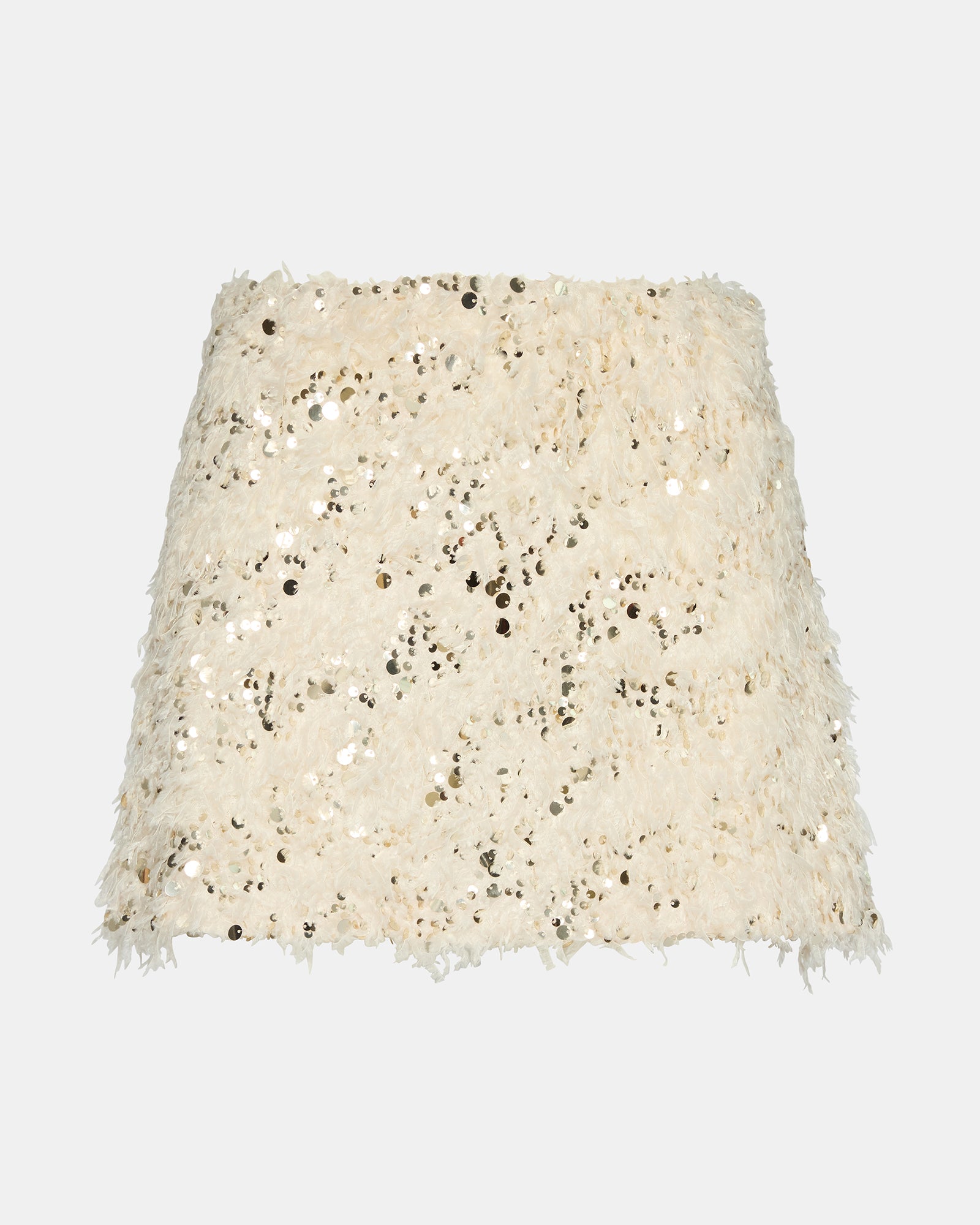 CINDI FEATHER SKIRT IVORY-Cool A Warm