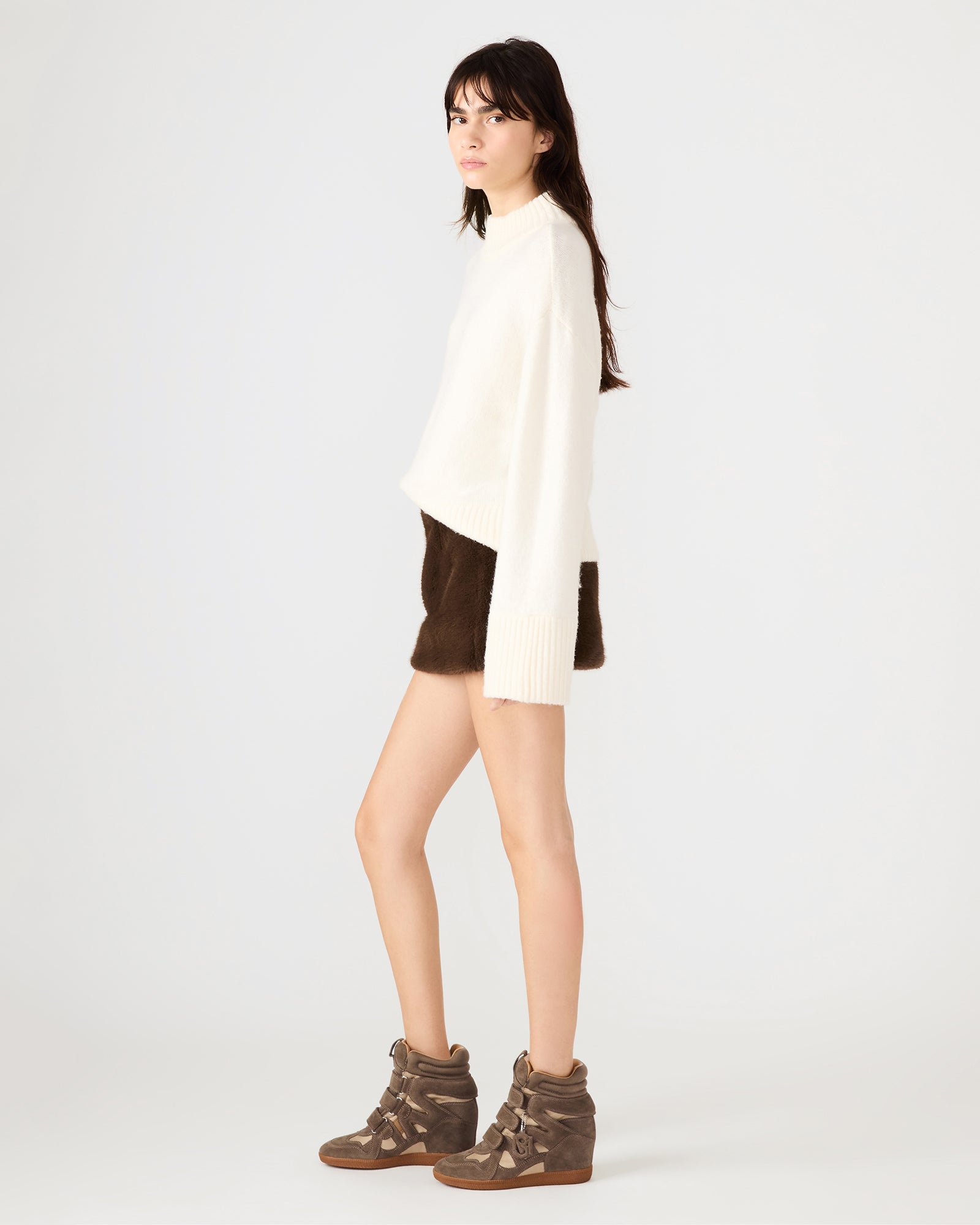 AVIVA FAUX FUR SKIRT DARK ESPRESSO-Cool A Warm