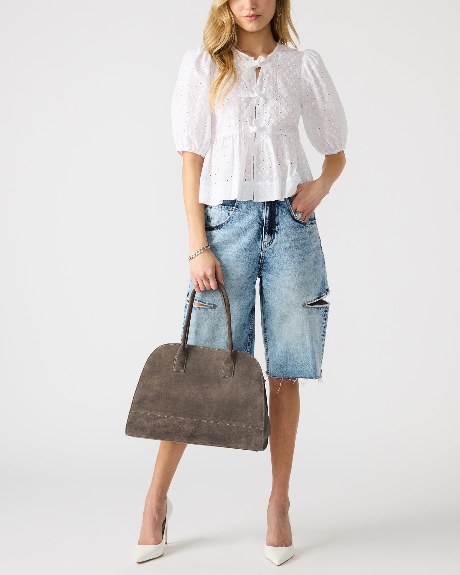 HEIDEE BAG GREY SUEDE-Cool A Warm