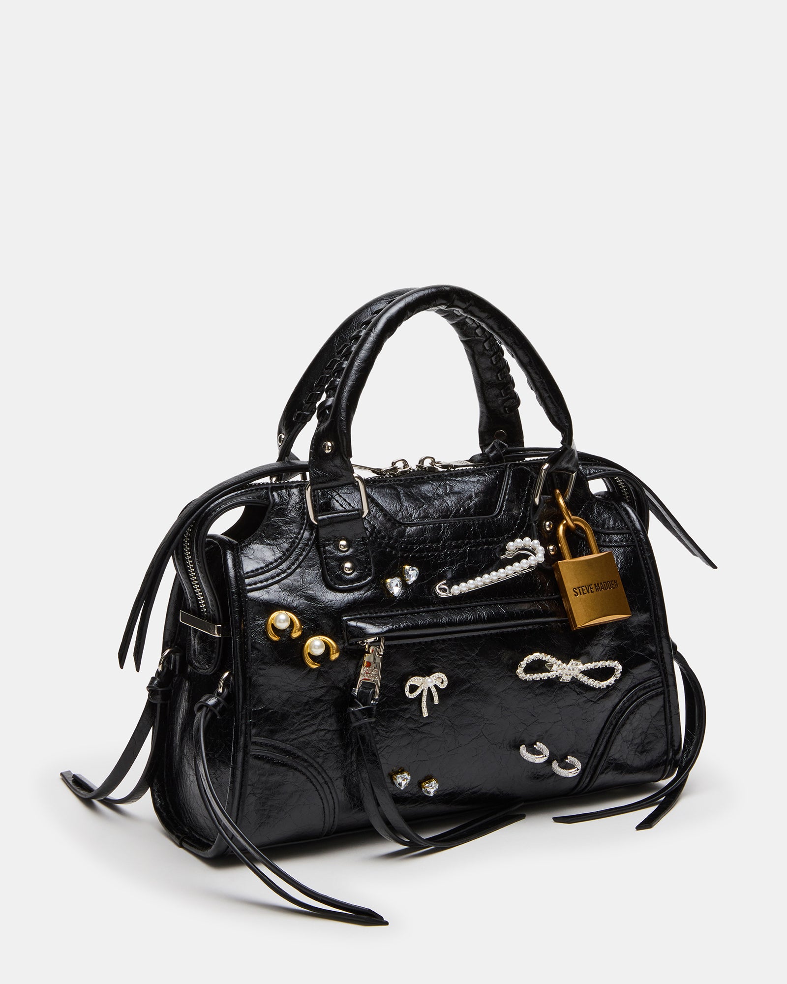 RIGGS BAG EMBELLISHED BLACK DISTRESSED-Cool A Warm