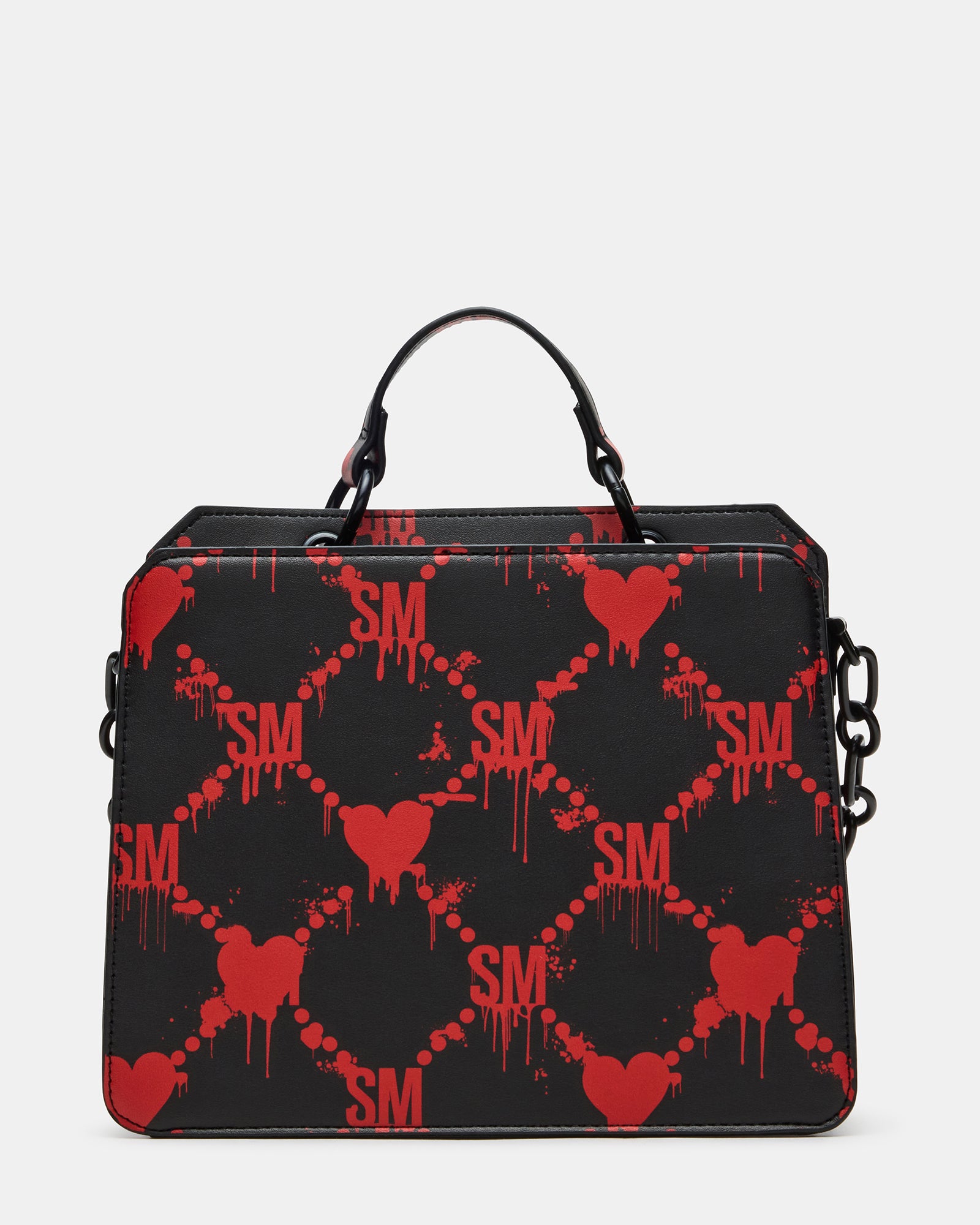 EVELYN BAG DRIPPY HEARTS BLACK/RED-Cool A Warm