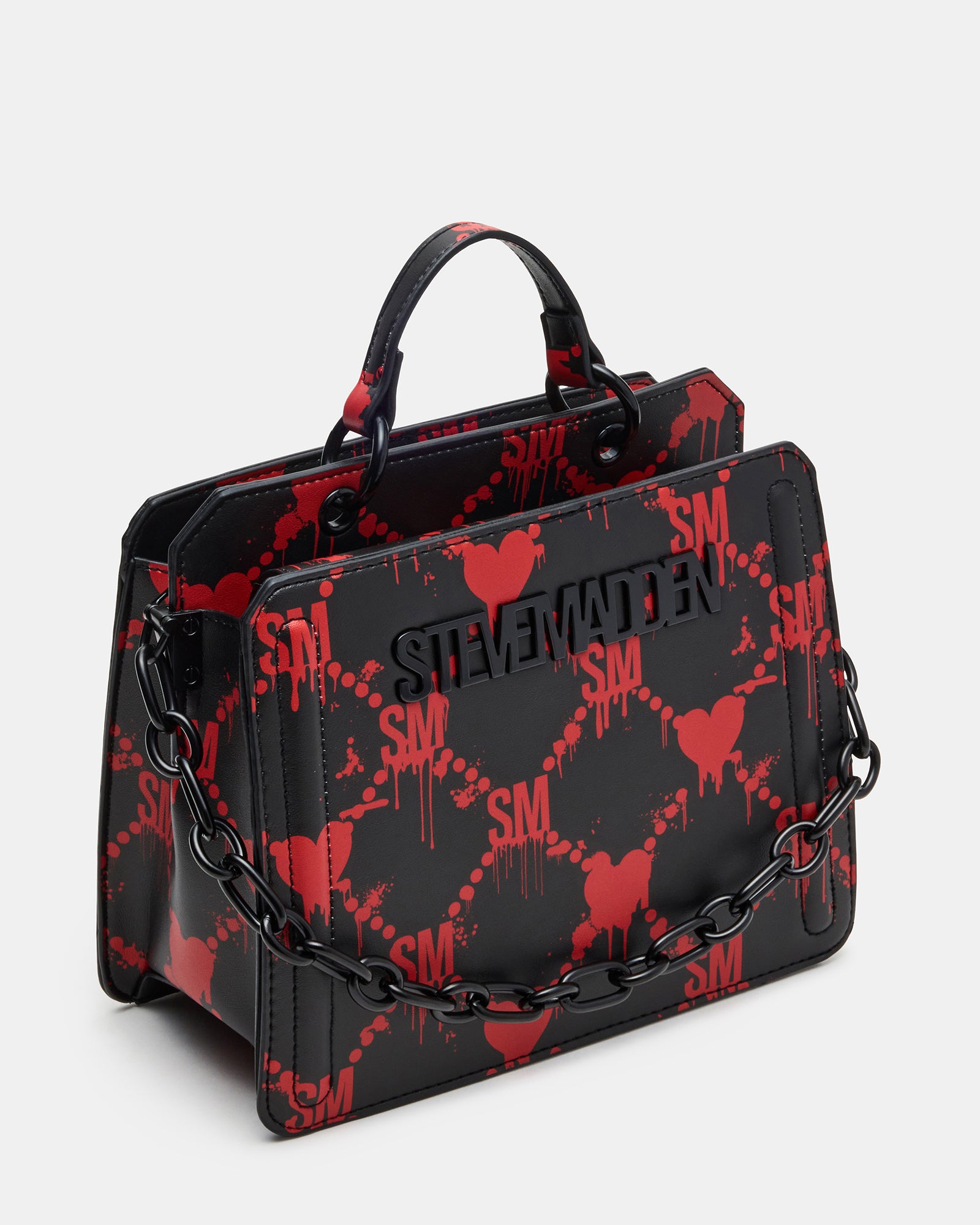EVELYN BAG DRIPPY HEARTS BLACK/RED-Cool A Warm