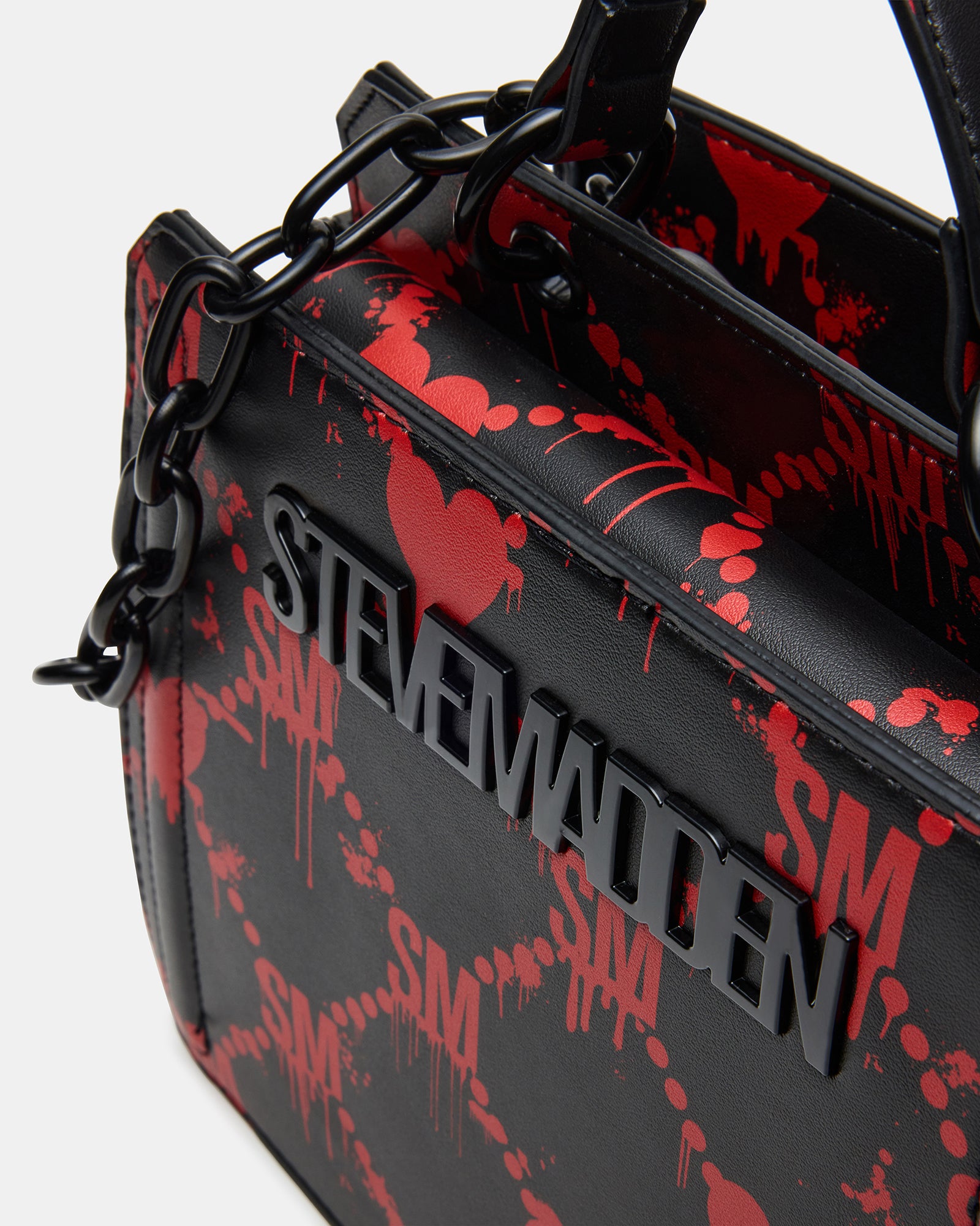 EVELYN BAG DRIPPY HEARTS BLACK/RED-Cool A Warm