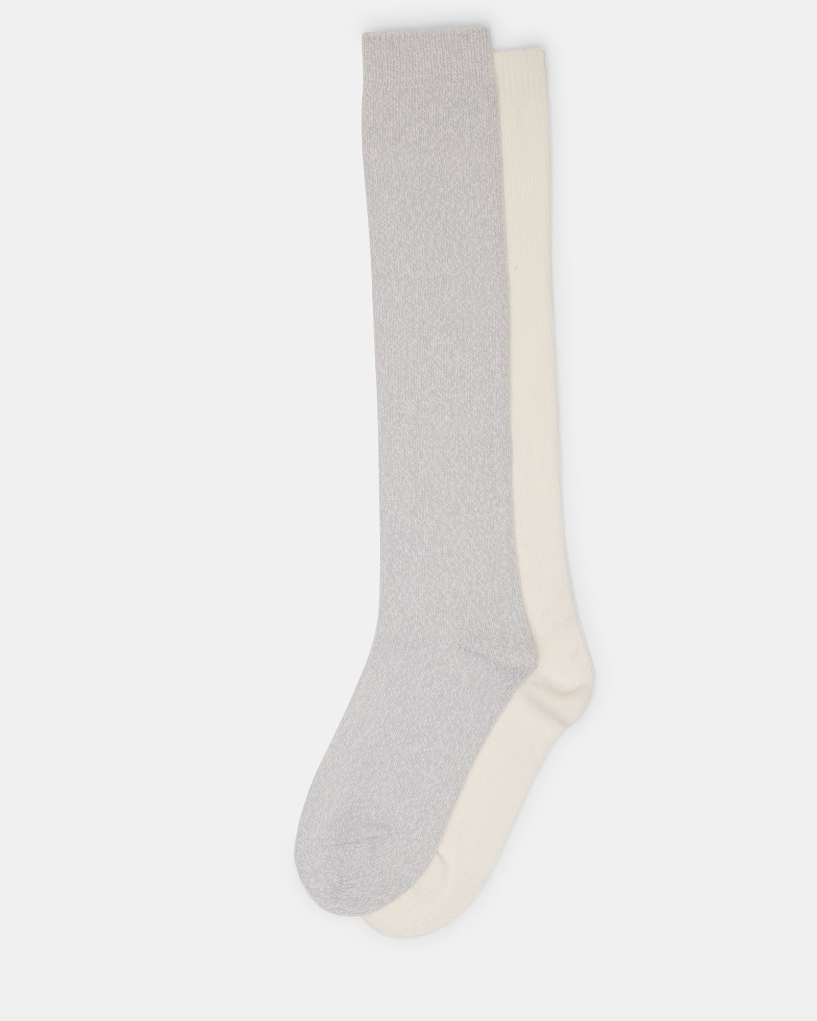 FALL 2 PACK MARLED KNEE HIGH SOCKS LIGHT GREY-Cool A Warm