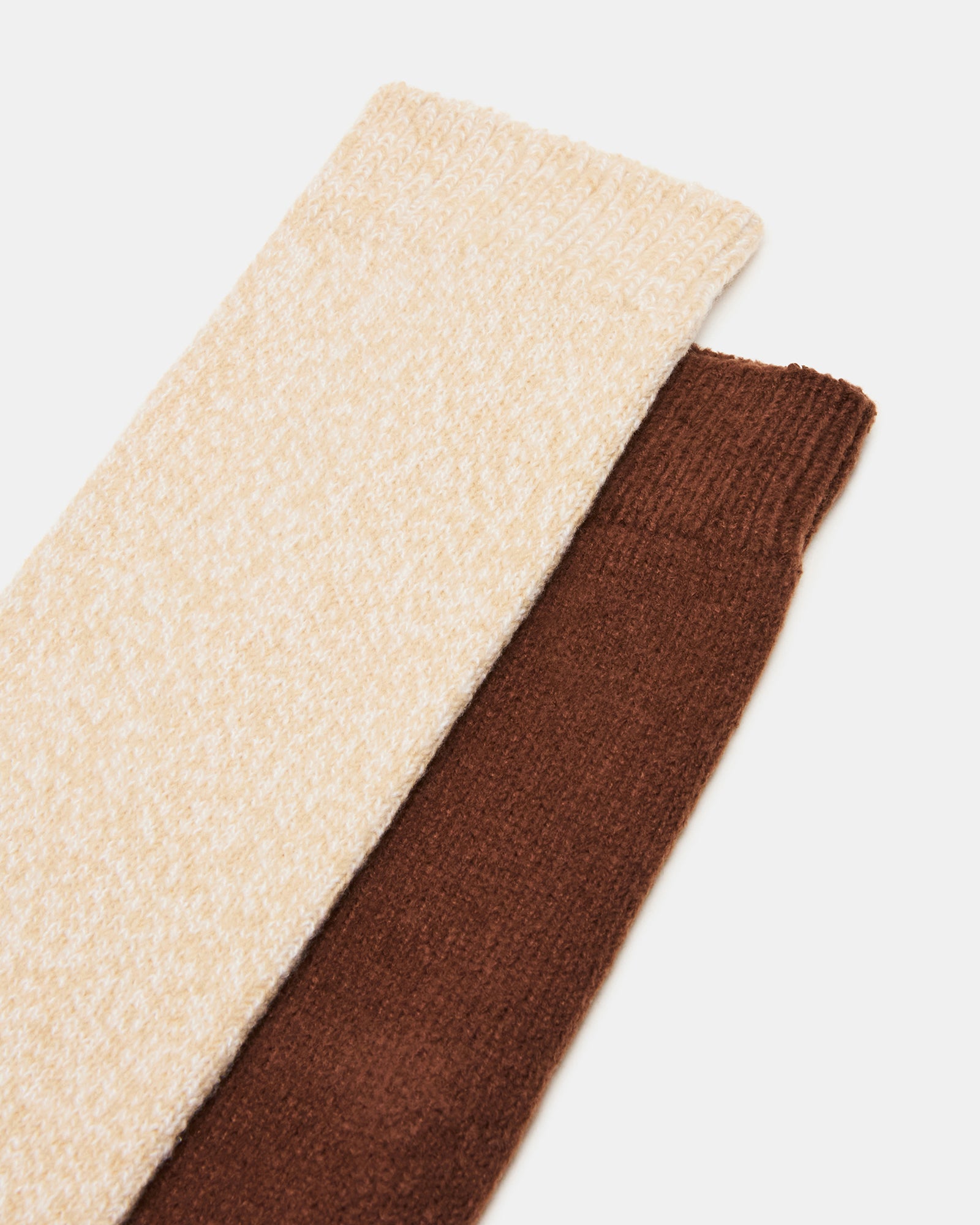 FALL 2 PACK MARLED KNEE HIGH SOCKS TAN-Cool A Warm