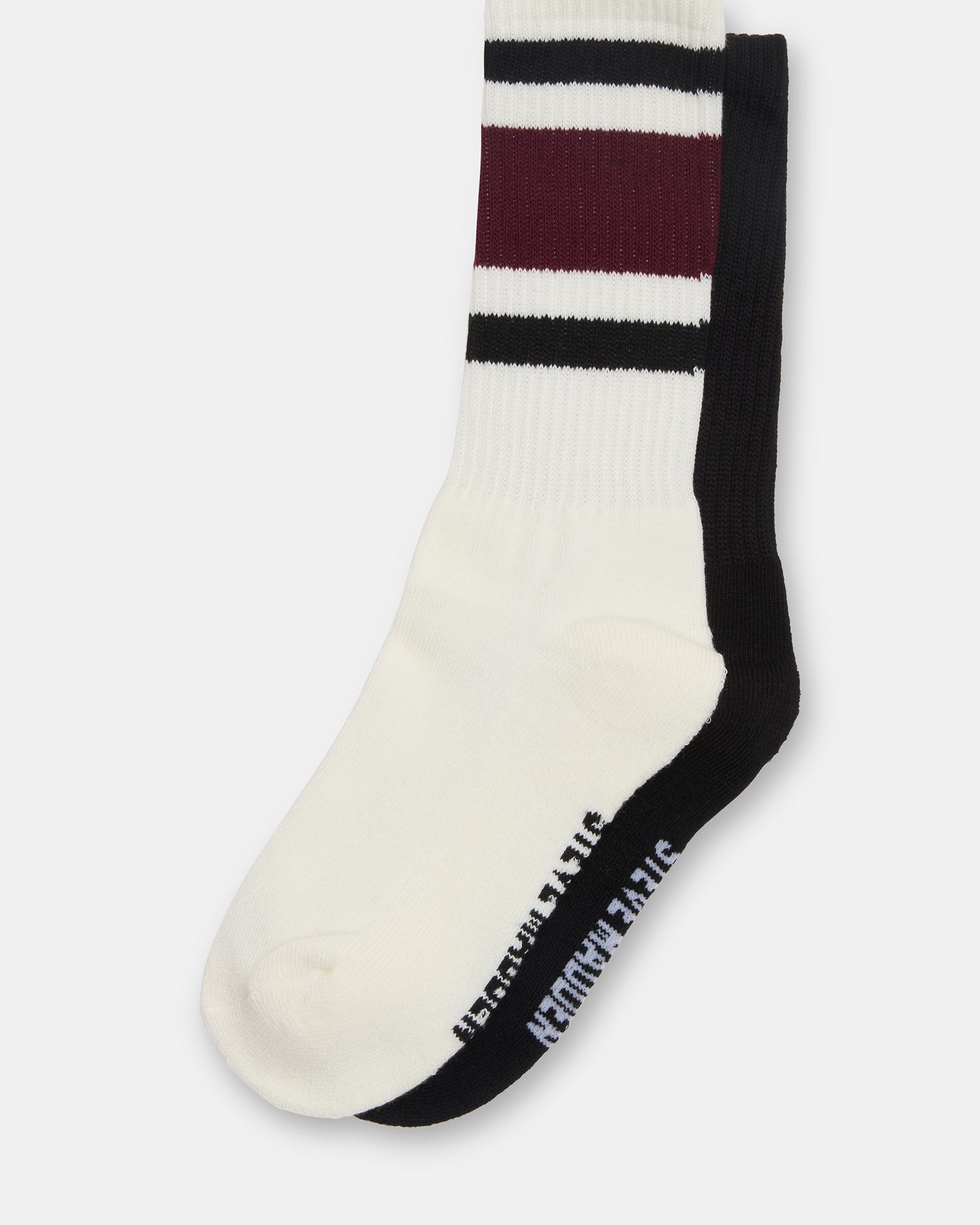 IVY 2 PACK STRIPE ATHLEISURE SOCKS CHERRY-Cool A Warm