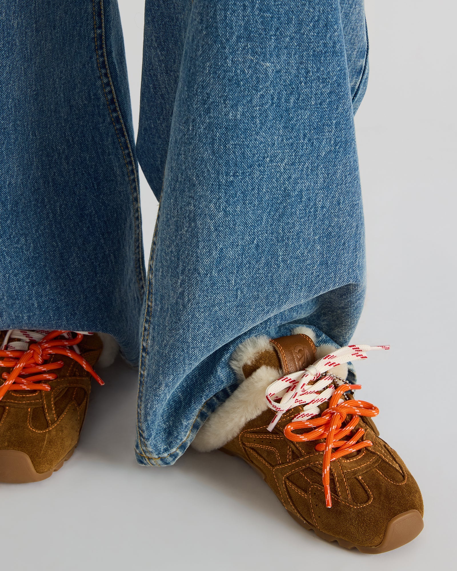 AZIEL MULE FAUX FUR CHESTNUT SUEDE-Cool A Warm