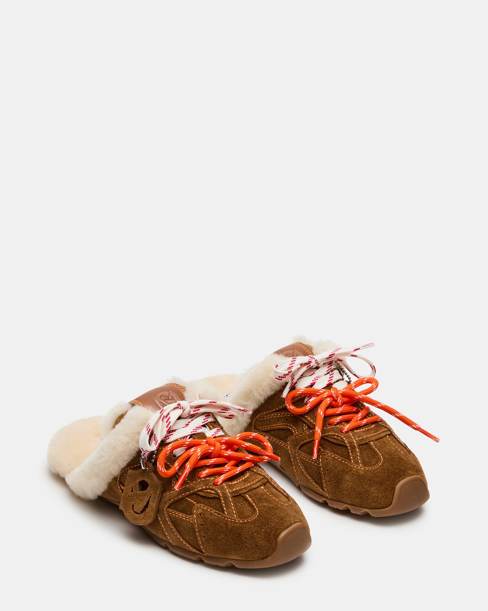 AZIEL MULE FAUX FUR CHESTNUT SUEDE-Cool A Warm