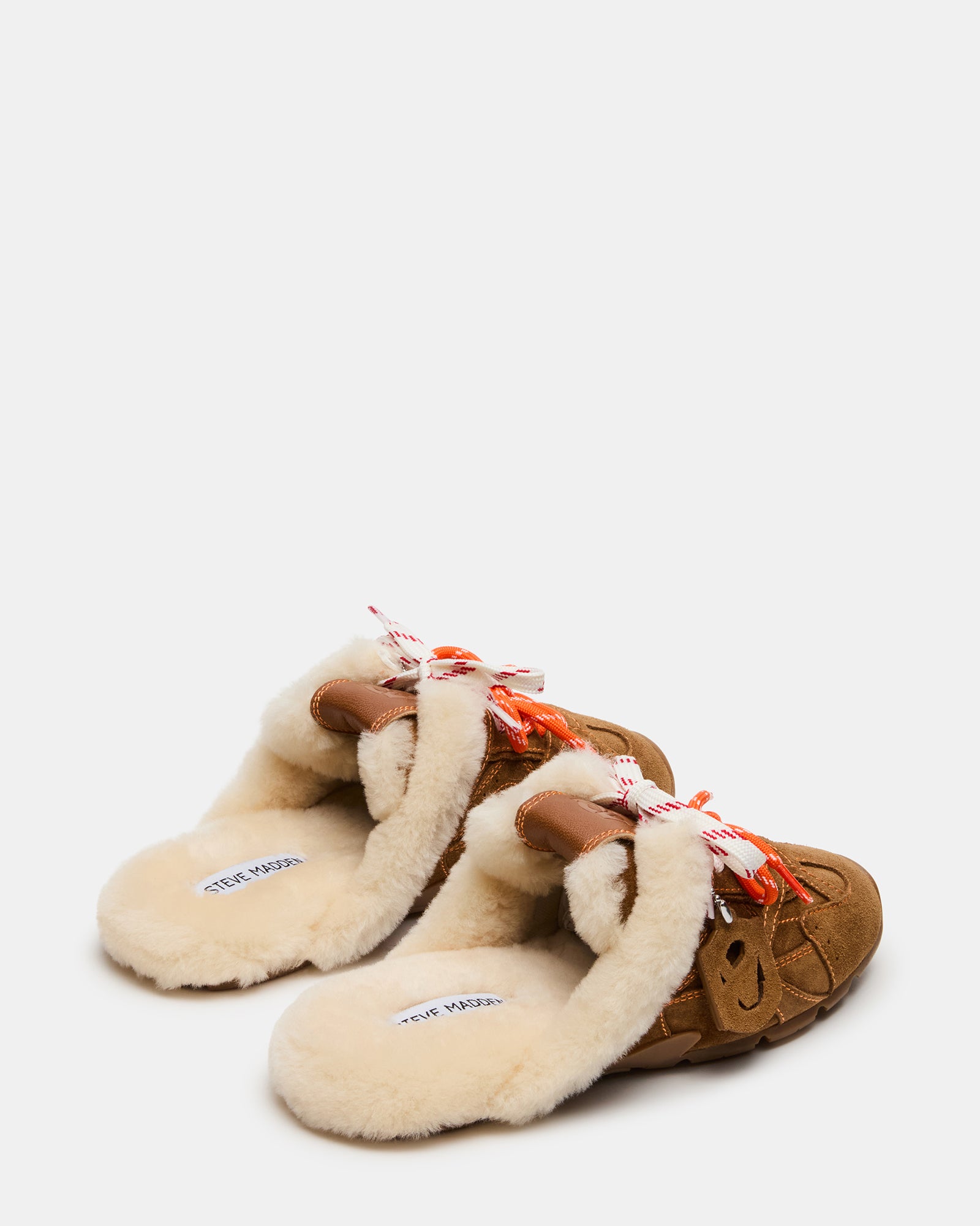 AZIEL MULE FAUX FUR CHESTNUT SUEDE-Cool A Warm