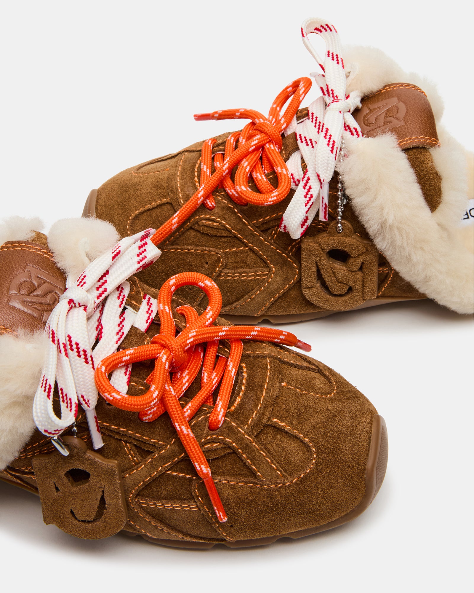 AZIEL MULE FAUX FUR CHESTNUT SUEDE-Cool A Warm