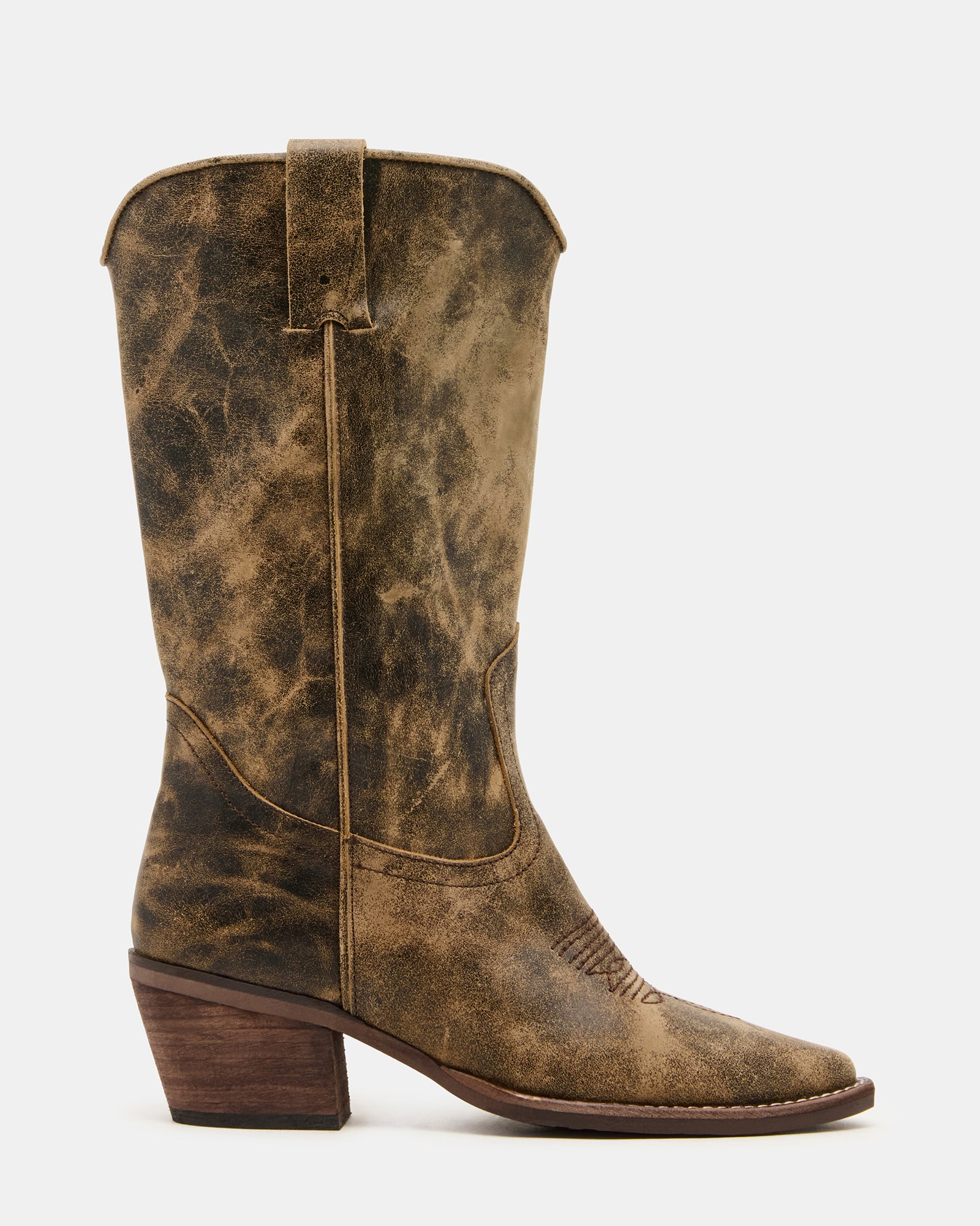 ALBANY BROWN DISTRESSED WIDE CALF-Cool A Warm