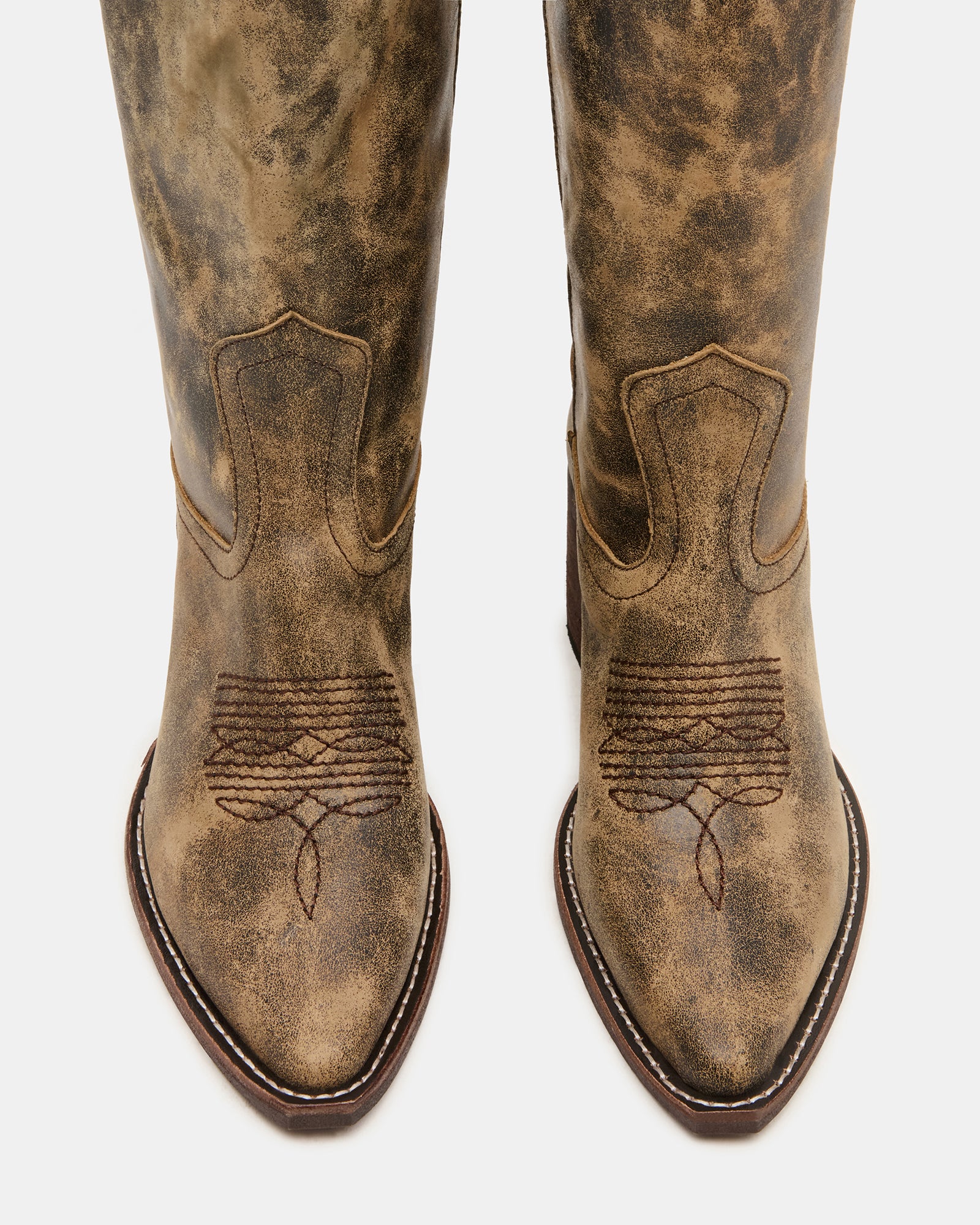 ALBANY BROWN DISTRESSED WIDE CALF-Cool A Warm