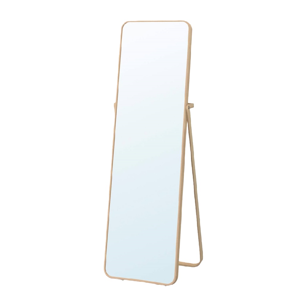 Miroir plein pied sur pied avec cadre en bois naturel — style scandinave-ecostyLe.store