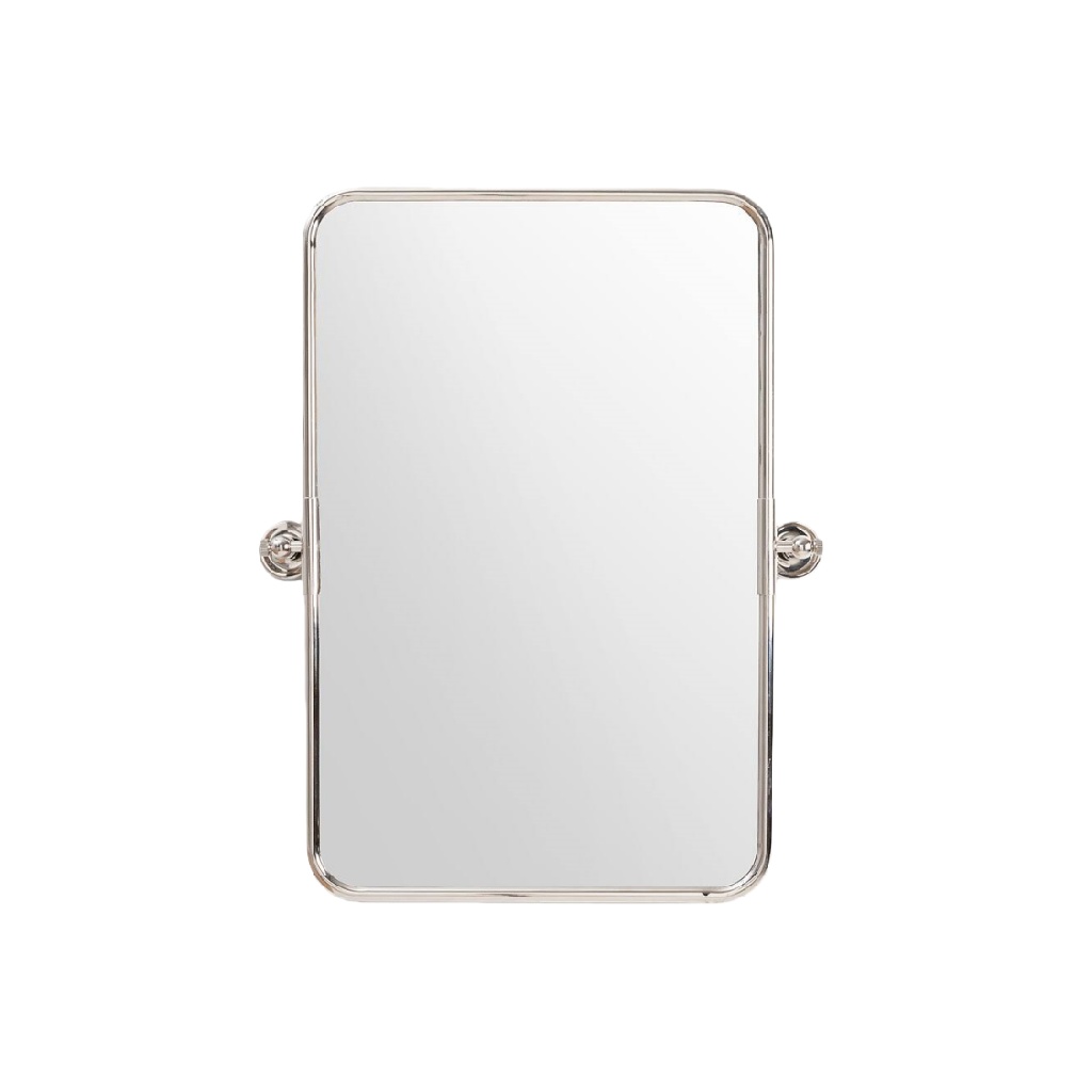 Miroir rectangulaire orientable avec cadre en métal chromé — style moderne-ecostyLe.store