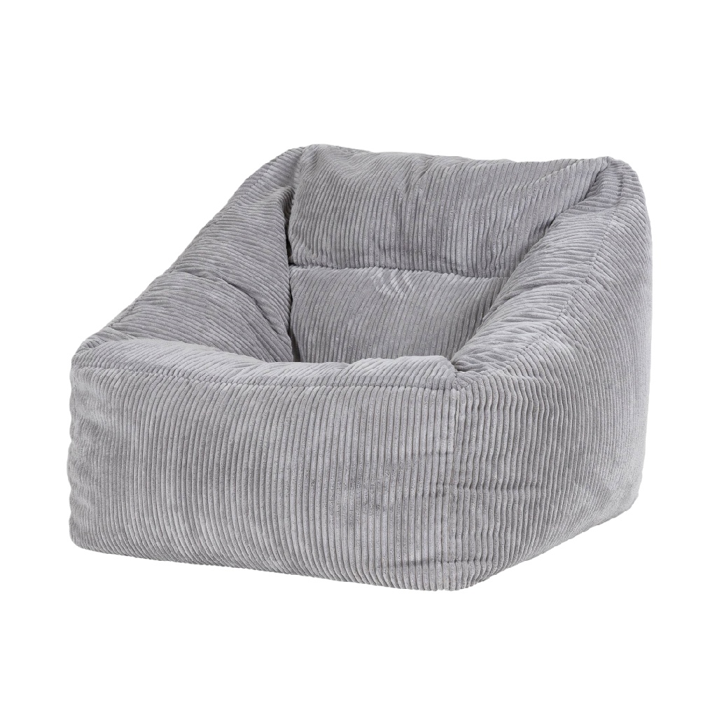 Pouf en tissu matelassé gris moderne-ecostyLe.store