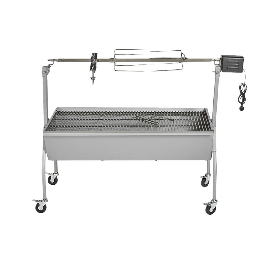 Barbecue à charbon professionnel en acier inoxydable, rôtissoire électrique, chariot à roulettes-ecostyLe.store